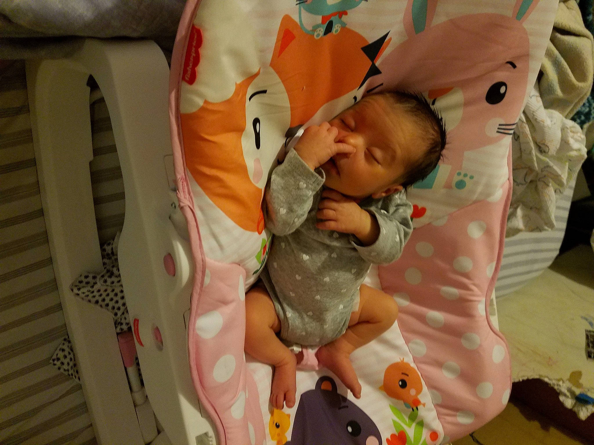 Lakota joined the competition — help win amazing prizes! baby, baby_products, baby_safety, baby_sleeping, baby_toddler_clothing, bedding, bedtime, cheek, child, comfort, event, infant_bed, linens, pattern, peach, person, room, sleep, toddler