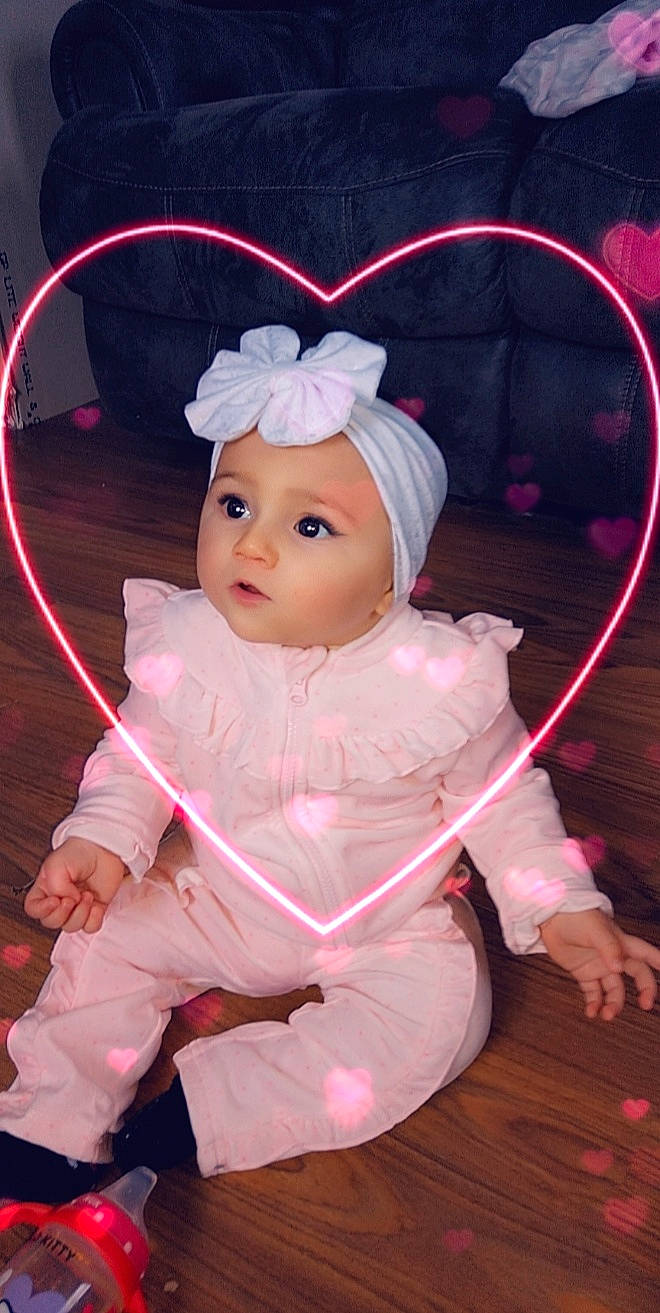 Mylah joined the competition — help win amazing prizes! baby, child, doll, hair_accessory, person, pink, toddler, toy