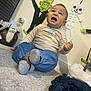 Hunter-James joined the competition — help win amazing prizes! toddler, child, upset, carpet, halloween, decoration, frankenstein, skeleton, toy, indoor, clothing, jeans, sock, face, person, expression, costume, holiday, cute, dinosaur