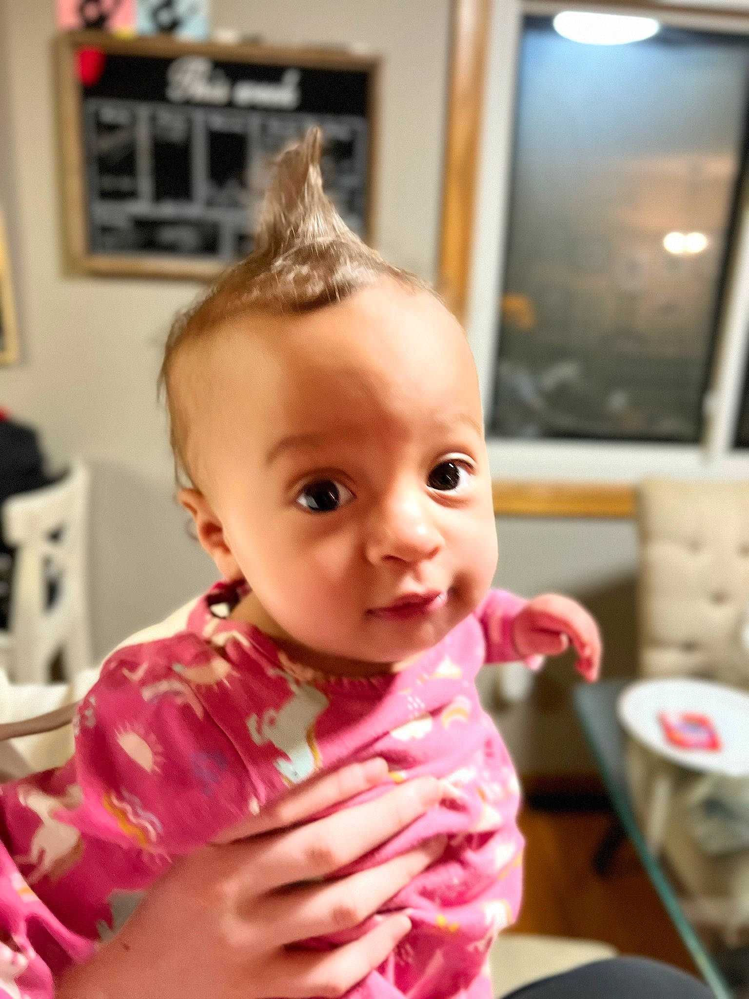 Kynsley is registered to the contest to win money with this photo: baby, baby_toddler_clothing, cheek, child, chin, ear, eyebrow, eyelash, fun, gesture, happy, iris, lip, person, picture_frame, room, sitting, skin, smile, thumb