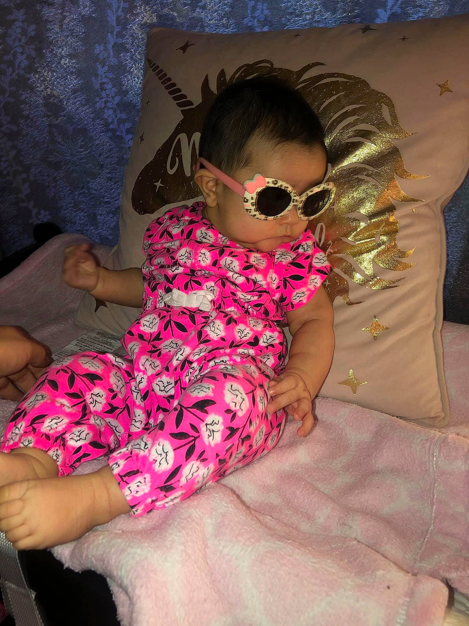 Hayley joined the competition — help win amazing prizes! baby_toddler_clothing, child, comfort, cool, eyewear, finger, goggles, happy, human_leg, lap, leg, magenta, mouth, person, pink, skin, sleeve, sunglasses, textile, thigh