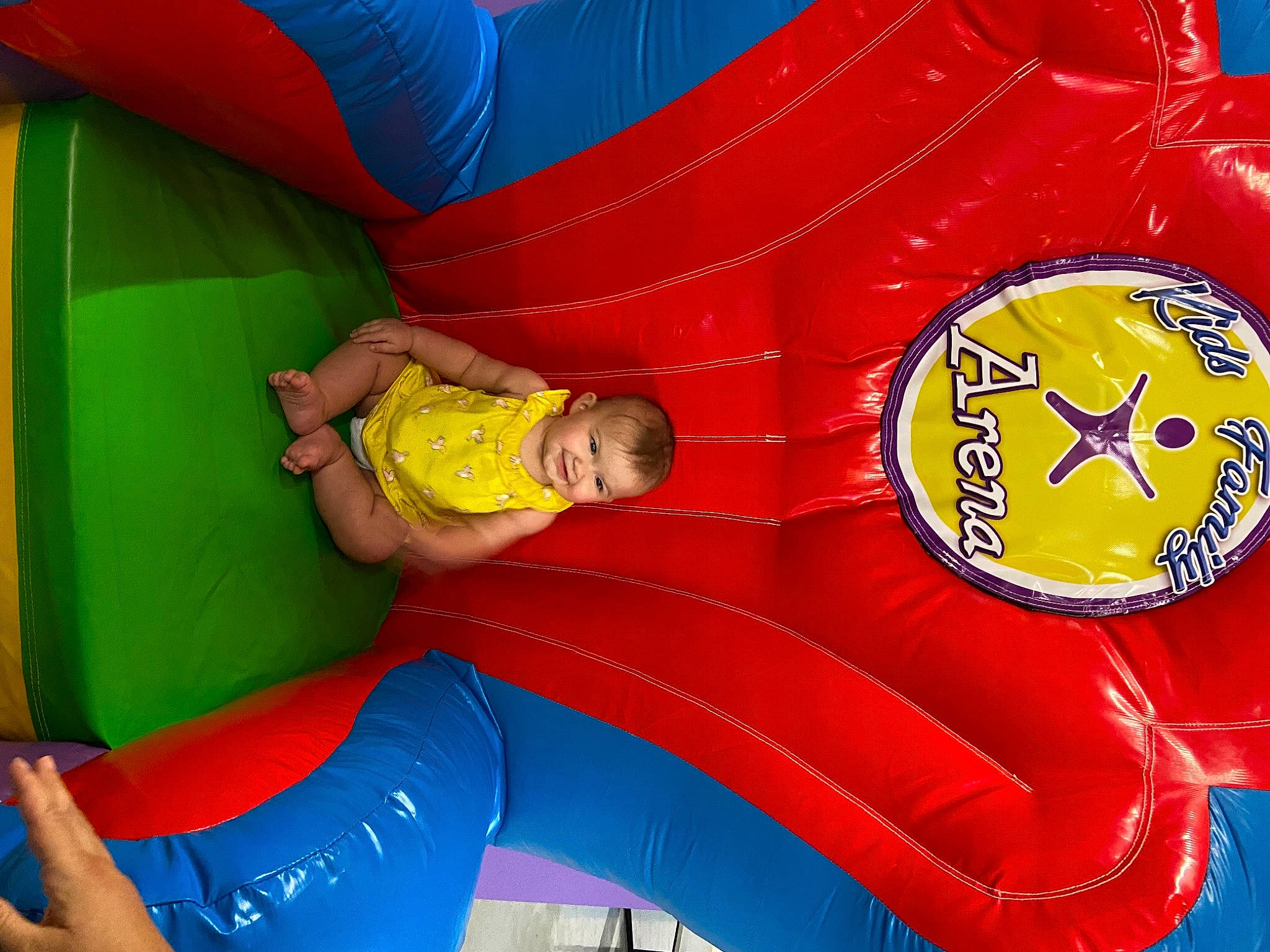 Bayleigh joined the competition — help win amazing prizes! blue, bounce_house, child, chute, comfort, electric_blue, fun, games, inflatable, joy, leisure, outdoor_play_equipment, person, play, playground, product, recreation, red, t_shirt, toddler