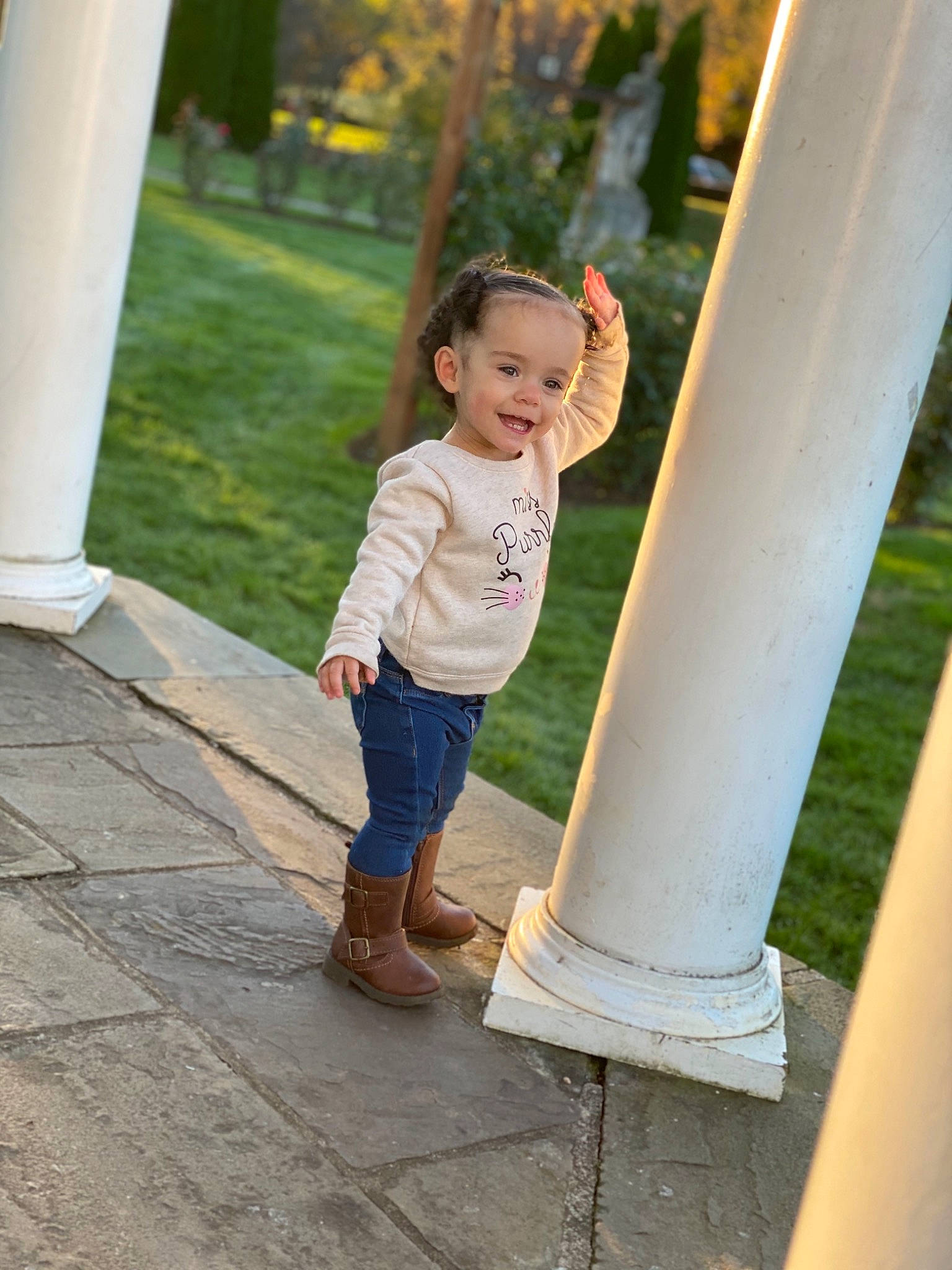 Halo joined the competition — help win amazing prizes! barefoot, child, denim, foot, fun, gesture, grass, happy, human_leg, jeans, joy, leaf, leisure, people_in_nature, person, plant, public_space, recreation, standing, toddler