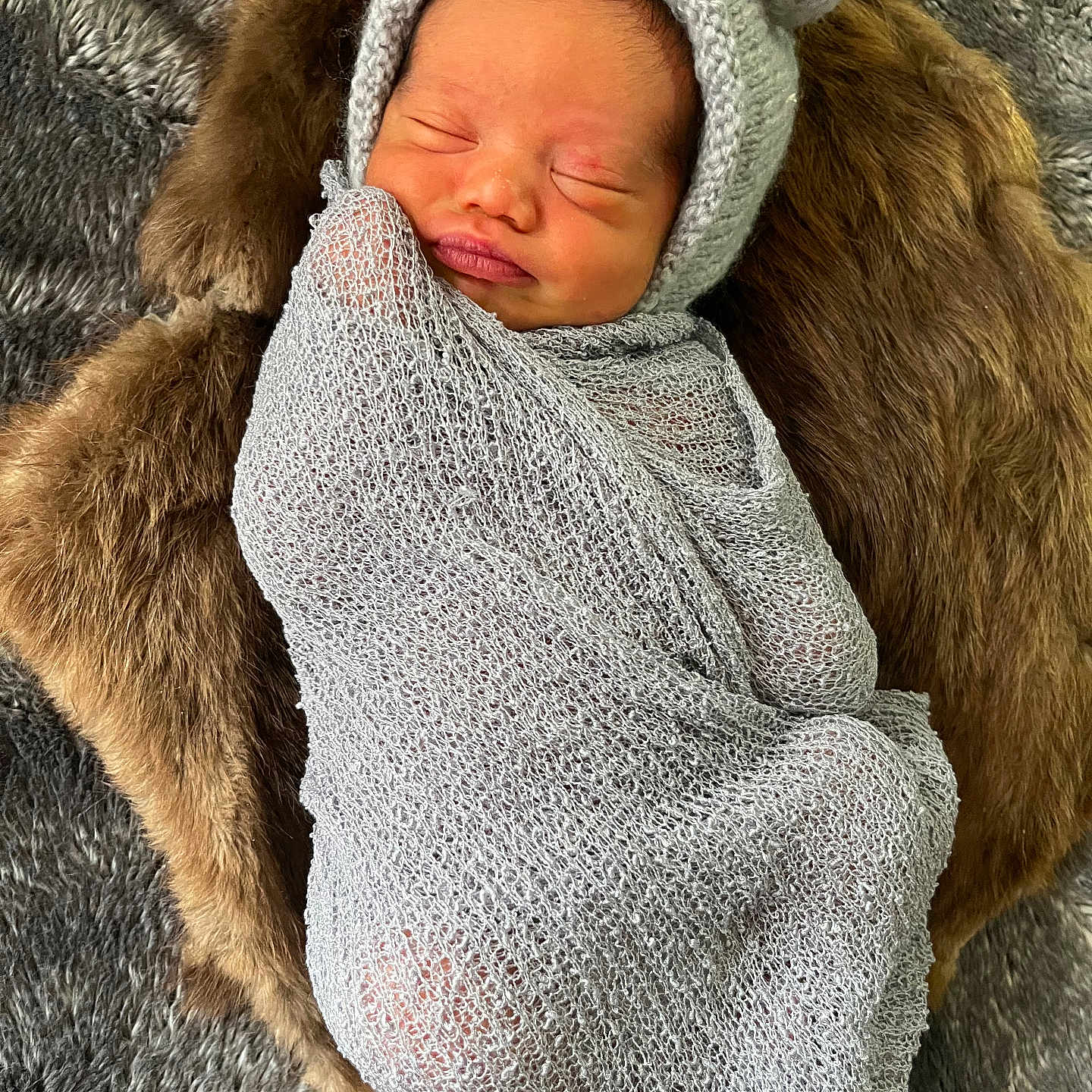 Levi Amiri joined the competition — help win amazing prizes! baby, bear_ears, blanket, child, cozy, cushion, cute, fur, hat, indoors, infant, knitted, newborn, peaceful, portrait, resting, sleeping, small, soft, wrapped