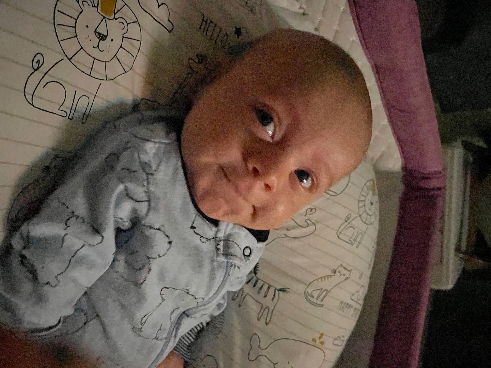 Khai is registered to the contest to win money with this photo: baby, baby_products, baby_safety, baby_toddler_clothing, cheek, child, chin, comfort, eyebrow, eyelash, happy, human_body, infant_bed, iris, linens, lip, mouth, nose, person, skin