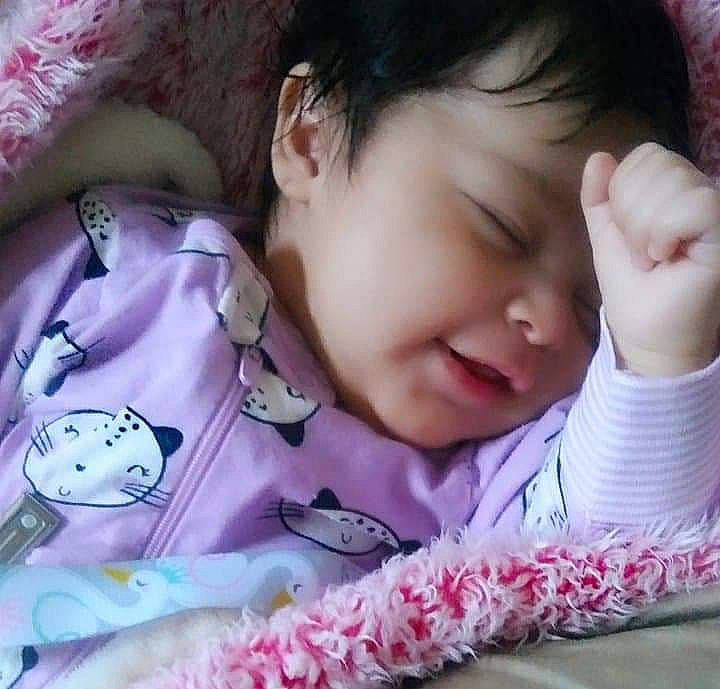 Sequoia is registered to the contest to win money with this photo: baby, baby_sleeping, beauty, bedtime, cheek, child, eye, face, hand, head, lip, mouth, nap, nose, person, pink, product, skin, sleep, textile