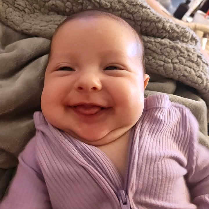 Ameilia joined the competition — help win amazing prizes! baby, babylaughing, face, happy, head, laughing, person, smile