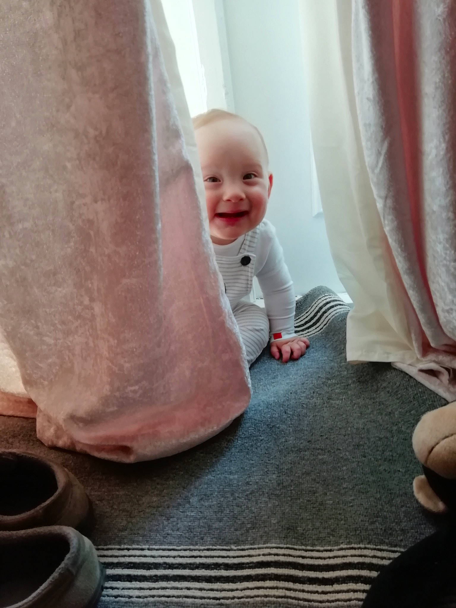 Jeffrey joined the competition — help win amazing prizes! baby, child, curtain, floor, flooring, human_leg, interior_design, joy, leg, person, room, sitting, skin, textile, toddler, window