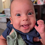 Ramon joined the competition — help win amazing prizes! baby, smile, face, child, infant, hand, blanket, clothing, indoors, portrait, happy, cute, skin, person, expression, head, eyes, mouth, newborn, toddler