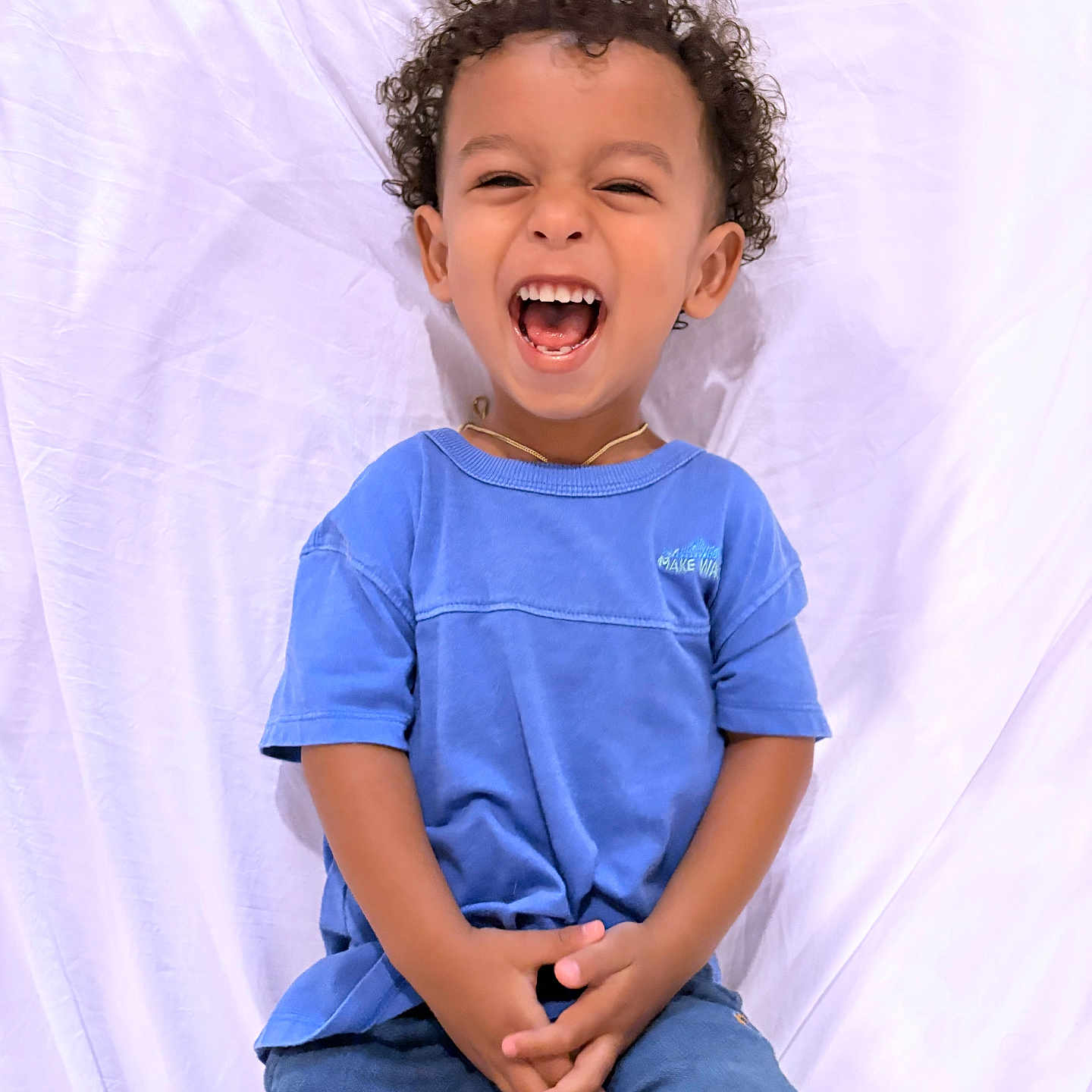 Elian Rios is registered to the contest to win money with this photo: accessories, baby, babylaughing, boy, child, clothing, face, happy, head, jewelry, laughing, male, necklace, pants, person, smile