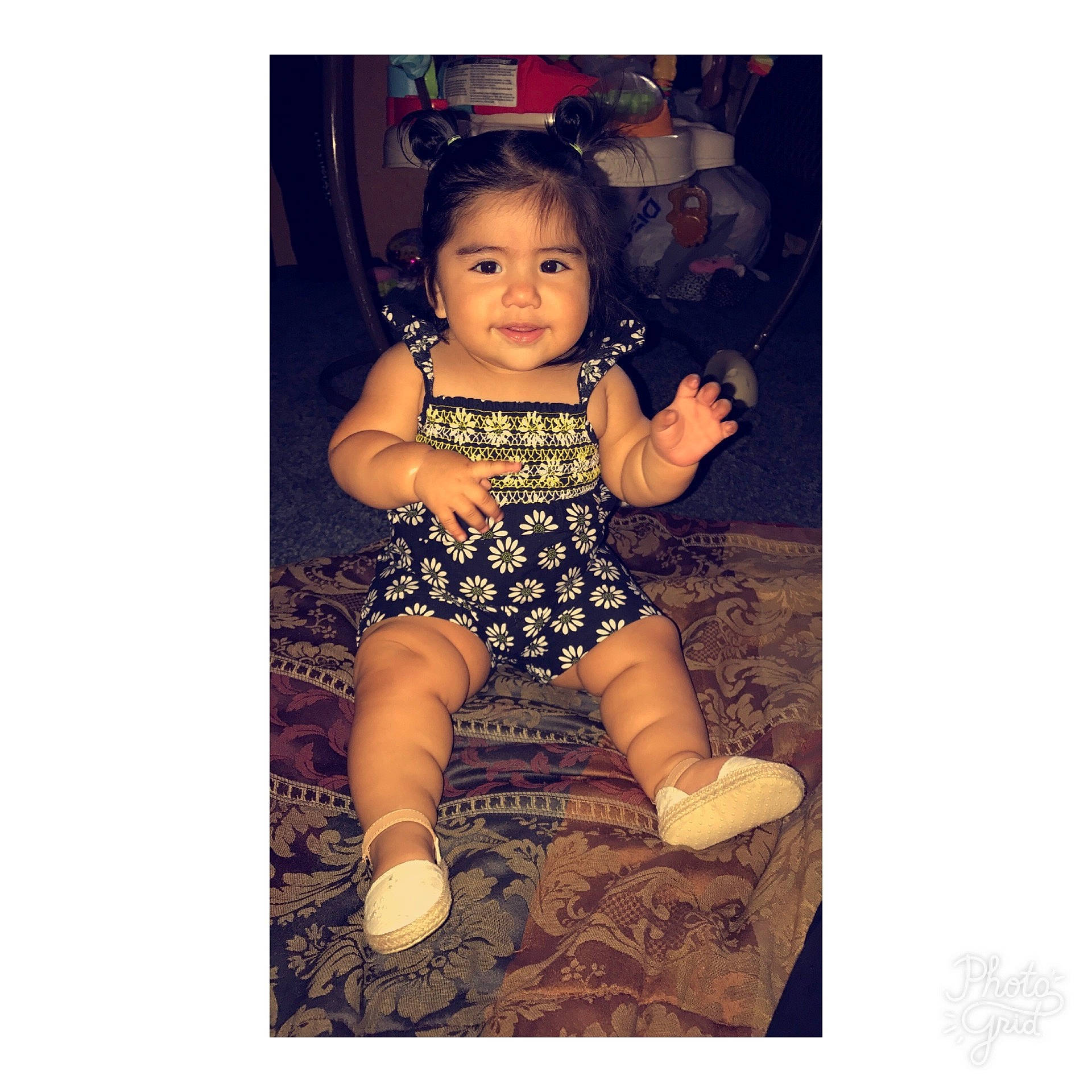 Kenya Elizabeth is registered to the contest to win money with this photo: arm, child, child_model, girl, joint, pattern, person, product, sitting, toddler