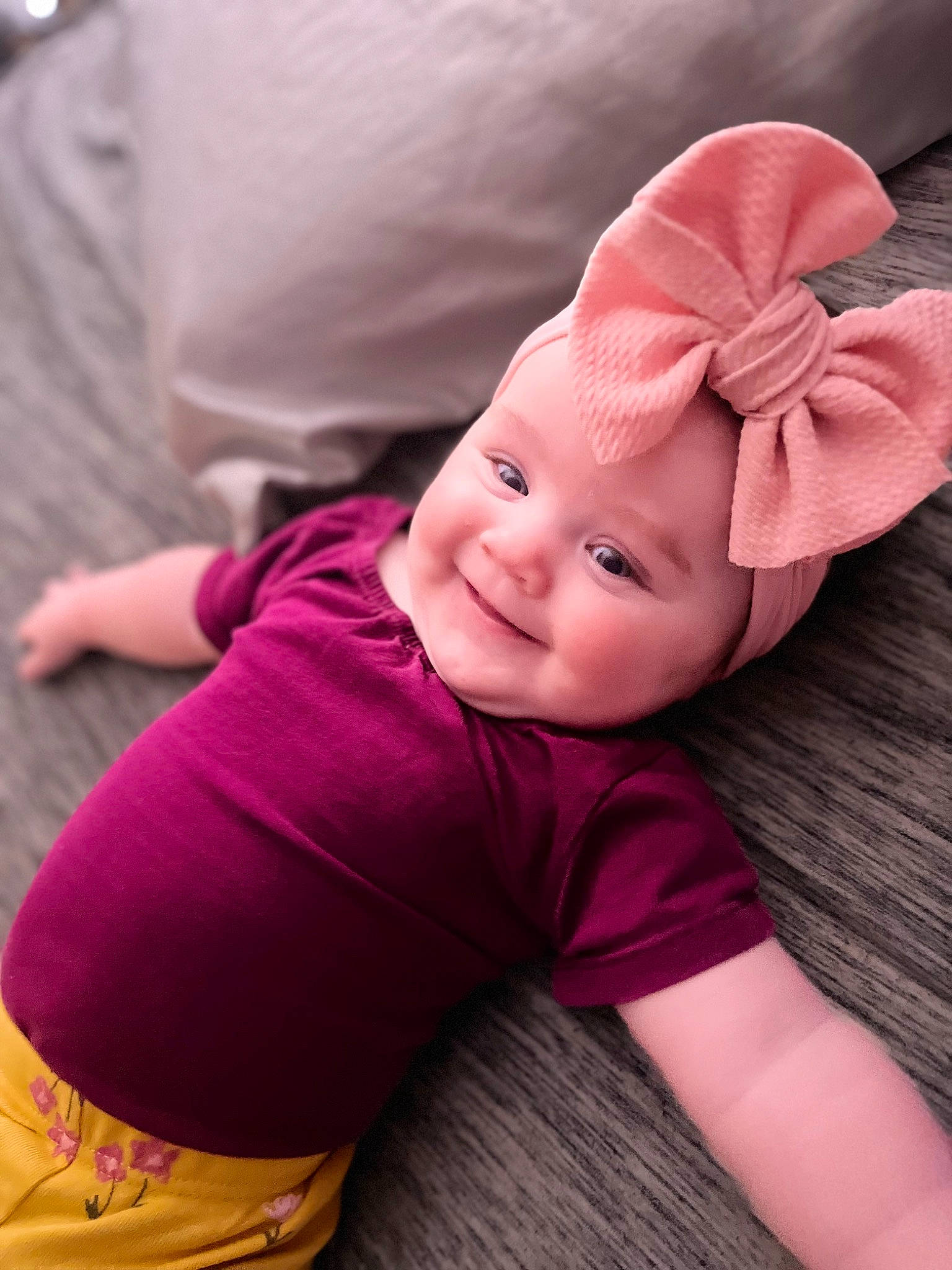 Lorelei joined the competition — help win amazing prizes! baby, baby_toddler_clothing, beauty, cap, cheek, child, comfort, happy, head, headwear, lip, magenta, nose, outerwear, person, pink, purple, skin, sleeve, smile