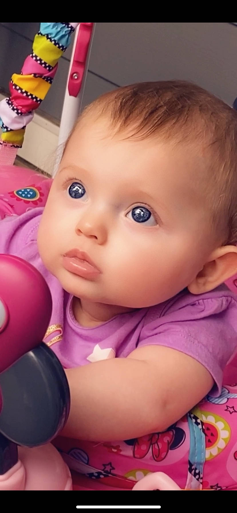 Violette joined the competition — help win amazing prizes! baby, baby_playing_with_toys, cheek, chin, ear, eyelash, finger, happy, human_body, iris, lip, mammal, mouth, nose, organ, person, pink, product, skin, toddler