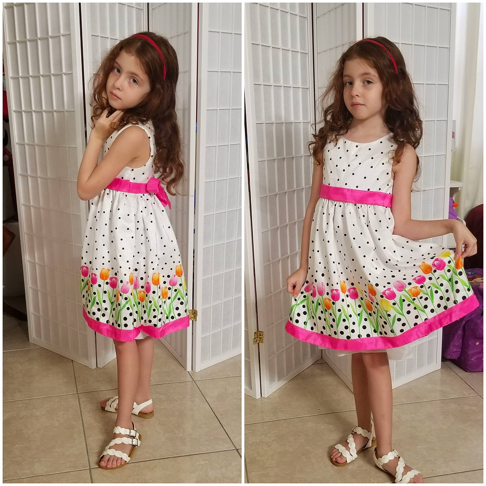 Anabella joined the competition — help win amazing prizes! a_line, child, child_model, clothing, day_dress, design, dress, fashion, fashion_design, footwear, neck, outerwear, pattern, person, pink, shoe, shoulder, sleeve, sleeveless_shirt, toddler