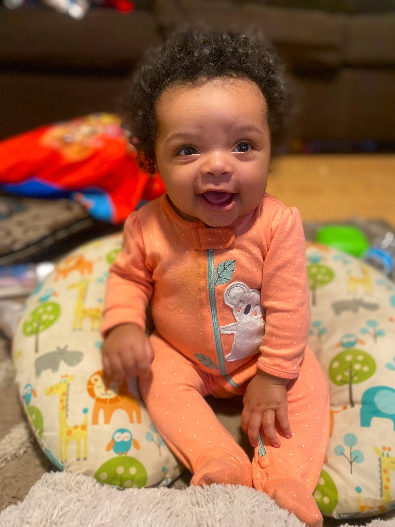 Aaliyah joined the competition — help win amazing prizes! baby, baby_toddler_clothing, cheek, child, comfort, dress, event, eye, face, fun, happy, head, leisure, person, play, room, sitting, skin, smile, toddler