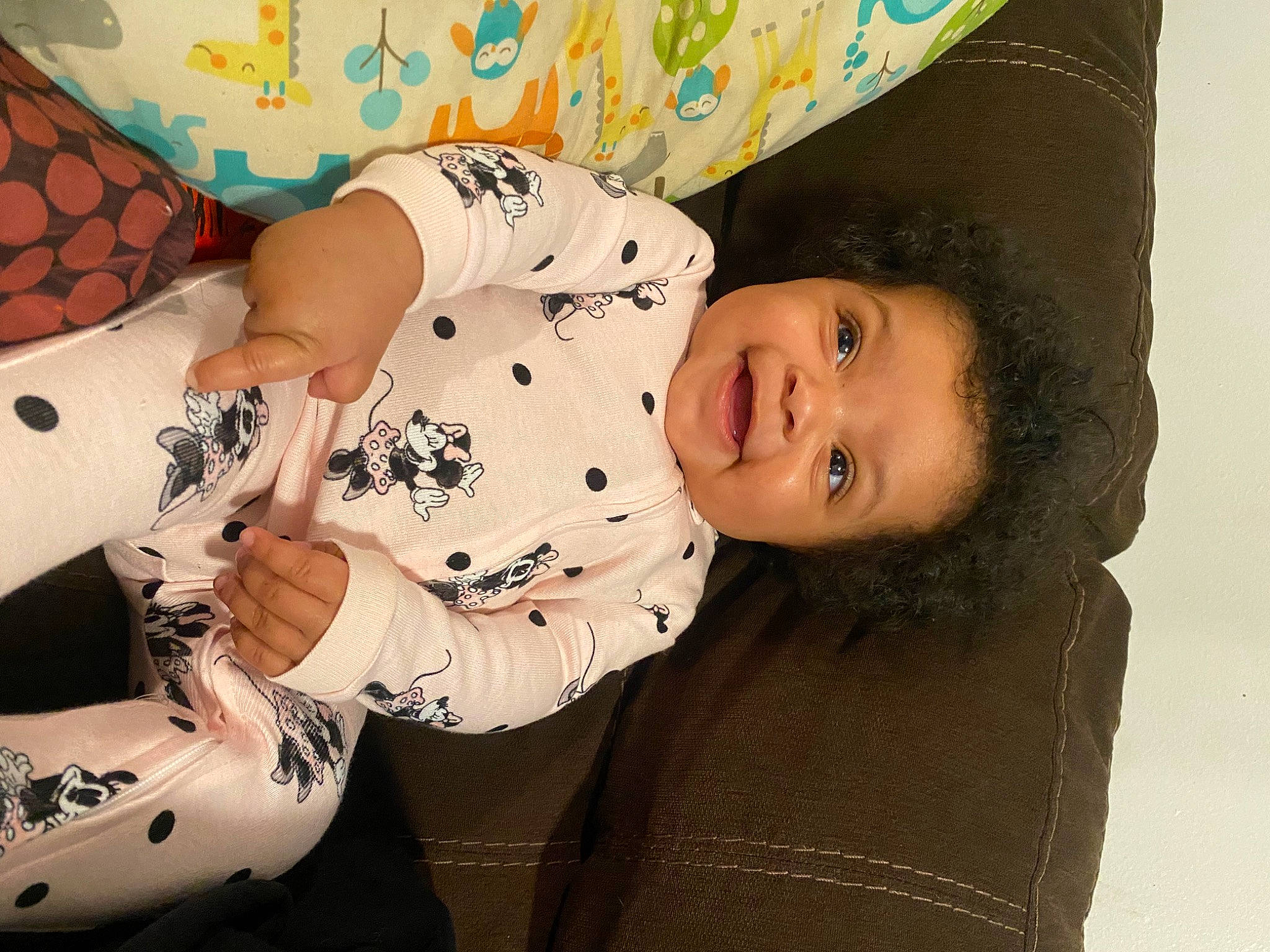 Aaliyah joined the competition — help win amazing prizes! baby, baby_toddler_clothing, cheek, child, comfort, fun, happy, hat, headgear, human_body, linens, outerwear, pattern, person, room, sitting, sleeve, smile, suit, textile