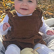 Imogen is registered to the contest to win money with this photo: baby, child, bow, corduroy, outdoor, blanket, pumpkin, fall, autumn, leaves, smile, cute, person, headwear, sitting, white_pumpkin, plaid, cozy, nature, seasonal