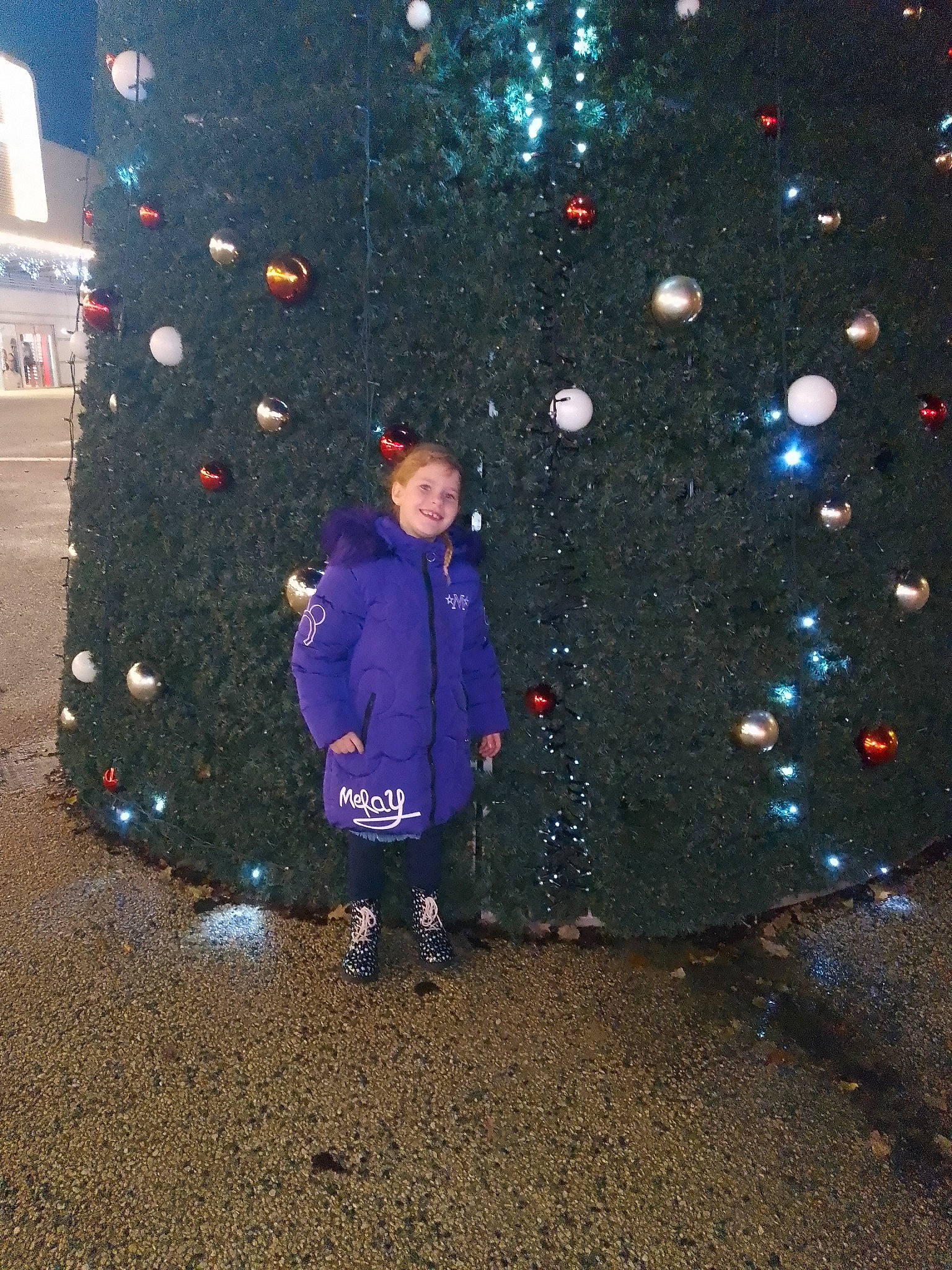 Eva participe au concours pour gagner de l'argent avec cette photo : branch, christmas, christmas_decoration, christmas_ornament, christmas_tree, electric_blue, event, fun, happy, holiday, joy, leaf, nature, organism, people, people_in_nature, person, plant, standing, tree