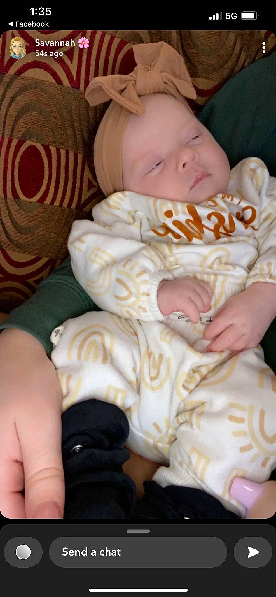 Evalynn joined the competition — help win amazing prizes! abdomen, baby, baby_sleeping, baby_toddler_clothing, cheek, child, comfort, eye, face, finger, happy, head, linens, nail, pattern, peach, person, sitting, skin, thumb