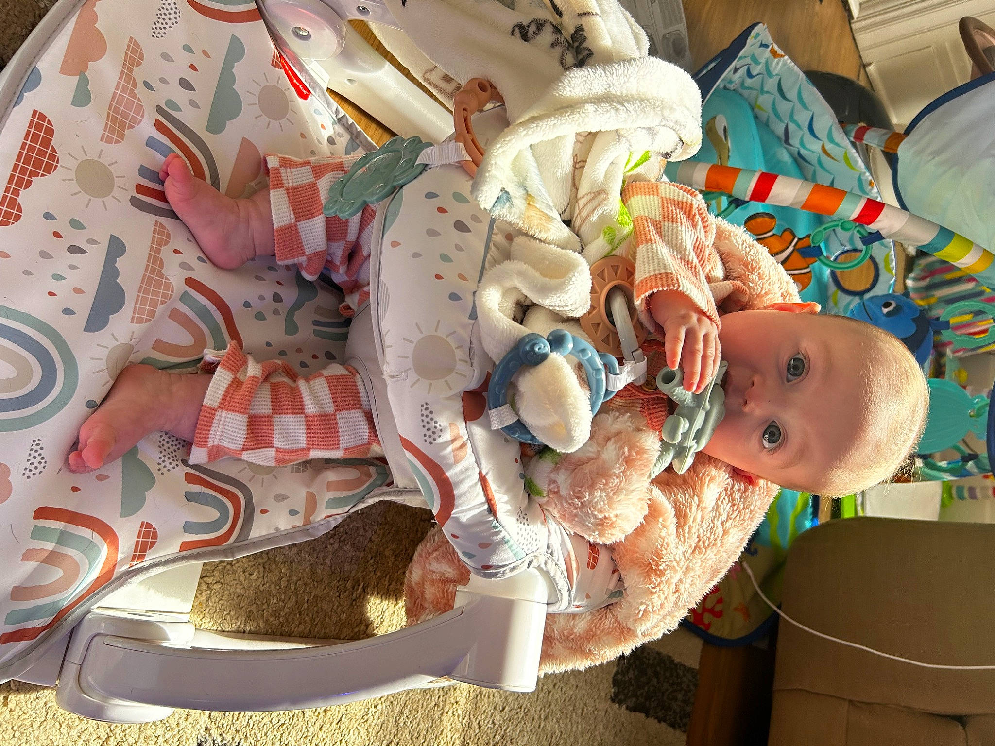 Emilia joined the competition — help win amazing prizes! baby, baby_products, baby_toys, carmine, child, hat, linens, pattern, person, plastic, product, room, stuffed_toy, surprise, textile, toddler, toy