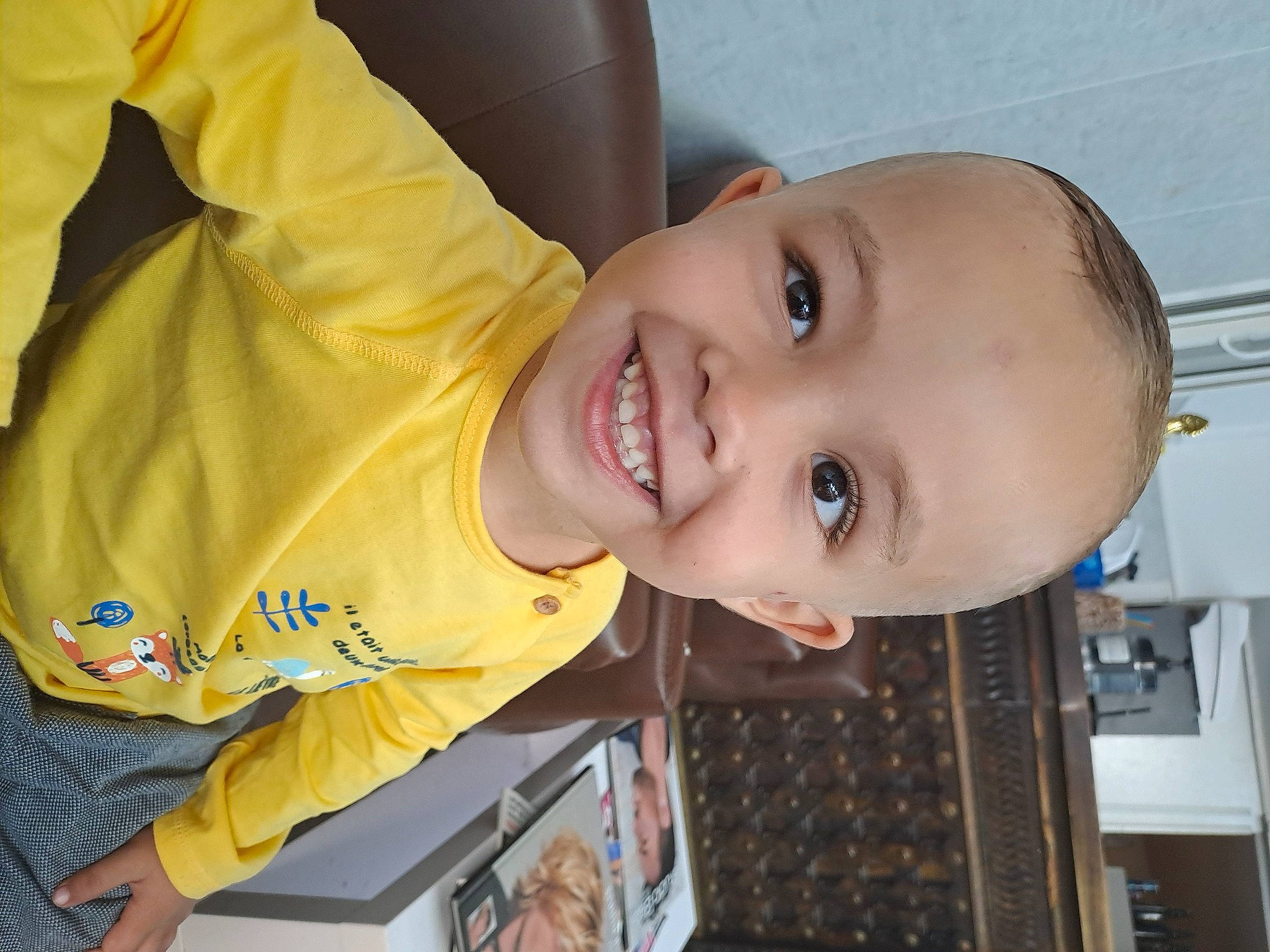 Anthonio a rejoint le concours — aidez-le/la à gagner de superbes lots ! baby_laughing, baby_toddler_clothing, cheek, child, eyebrow, fun, happy, hat, iris, joy, laugh, leisure, lip, mouth, nose, person, room, skin, smile, t_shirt