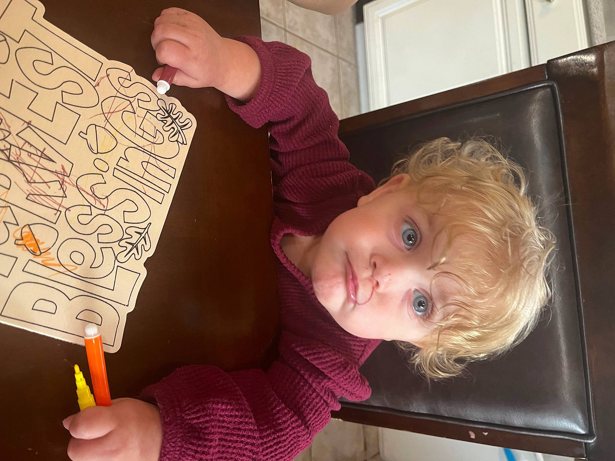 Hadley joined the competition — help win amazing prizes! art, artist, child, finger, font, hand, handwriting, homework, nail, office_supplies, person, play, smile, stationery, thumb, toddler, visual_arts, wood, writing, writing_implement