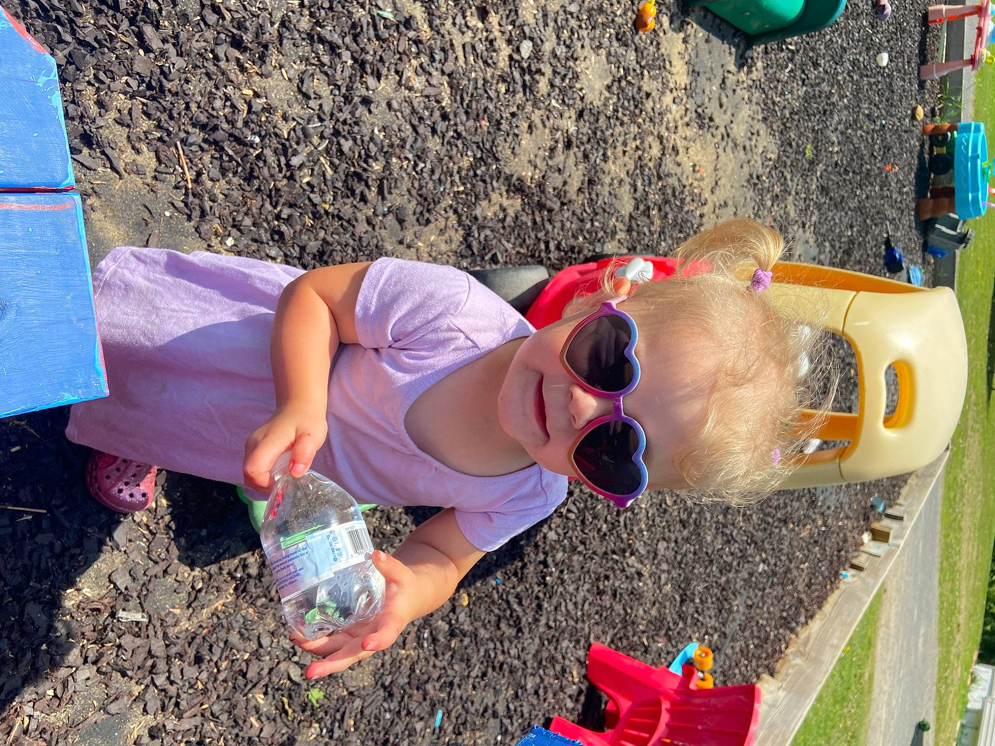 Hadley joined the competition — help win amazing prizes! child, city, electric_blue, eyewear, fun, grass, happy, human_leg, landscape, leisure, people_in_nature, person, play, recreation, sandal, soil, sunglasses, thigh, toddler, vacation
