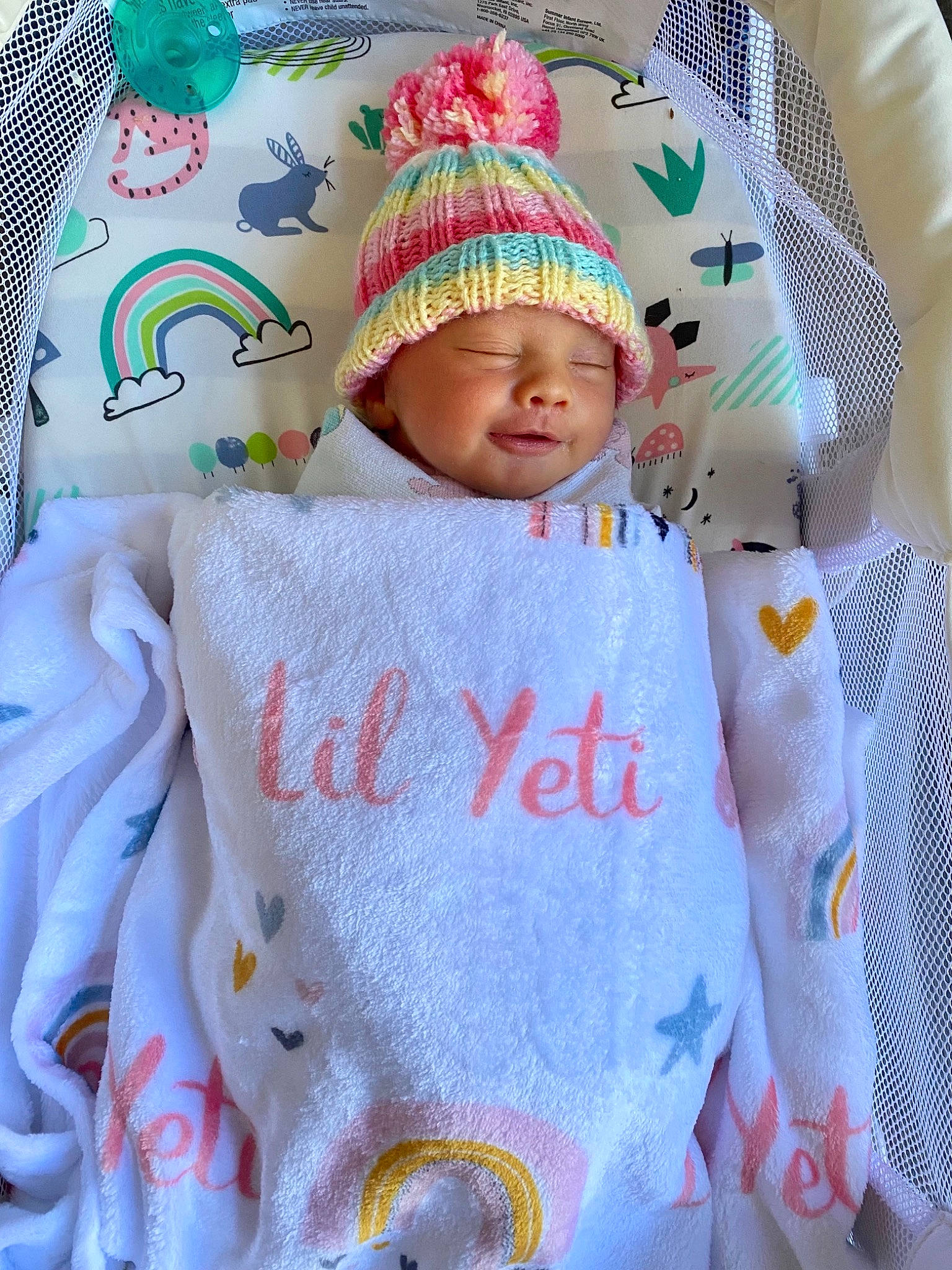 Blake joined the competition — help win amazing prizes! baby, baby_sleeping, baby_toddler_clothing, cap, cheek, child, face, happy, head, headgear, headwear, human_body, knit_cap, outerwear, person, pink, product, skin, sleeve, textile