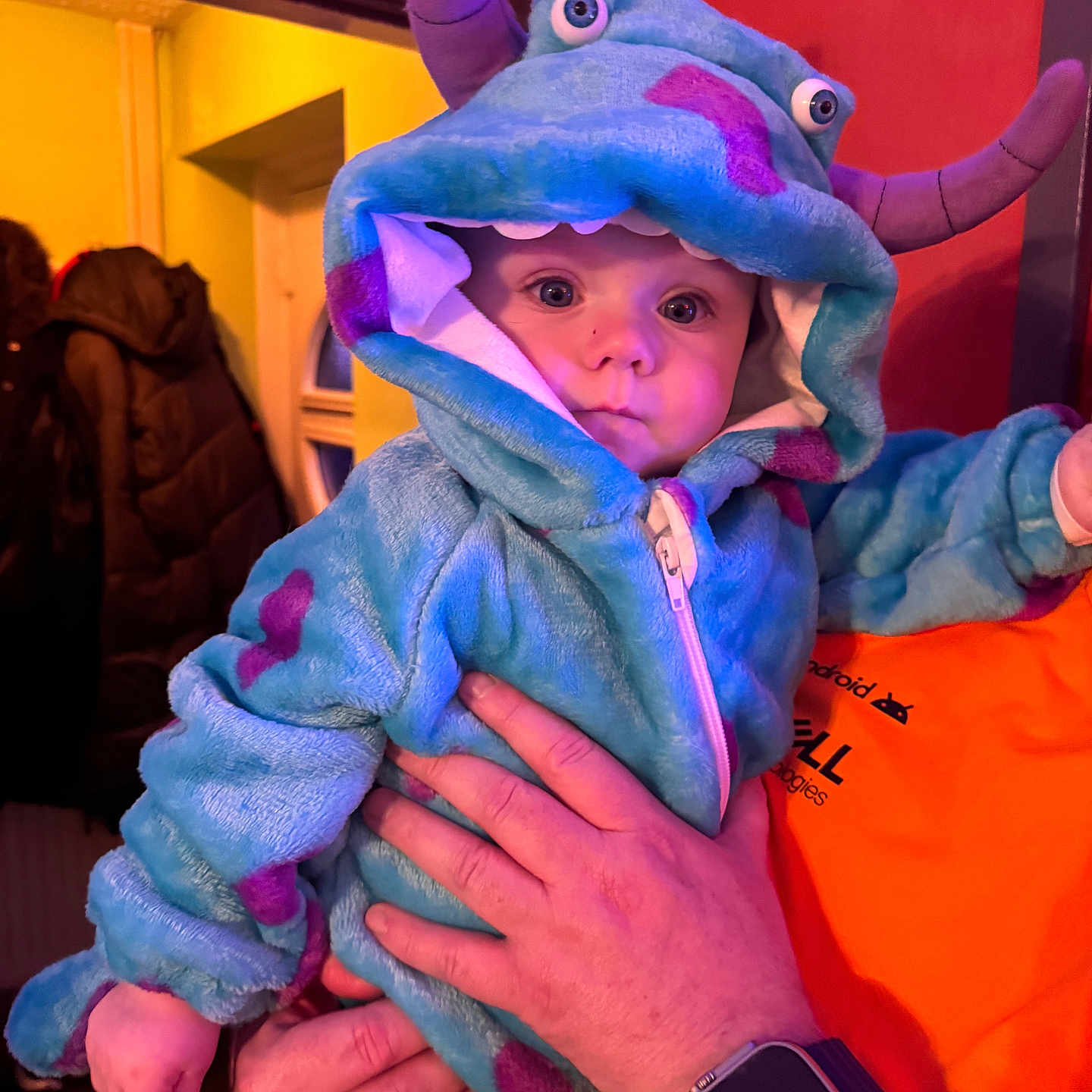 Oscar joined the competition — help win amazing prizes! baby, blanket, bodypart, bonnet, cap, clothing, face, finger, fleece, hand, hat, head, hood, hoodie, knitwear, mascot, person, sweater, sweatshirt, wristwatch