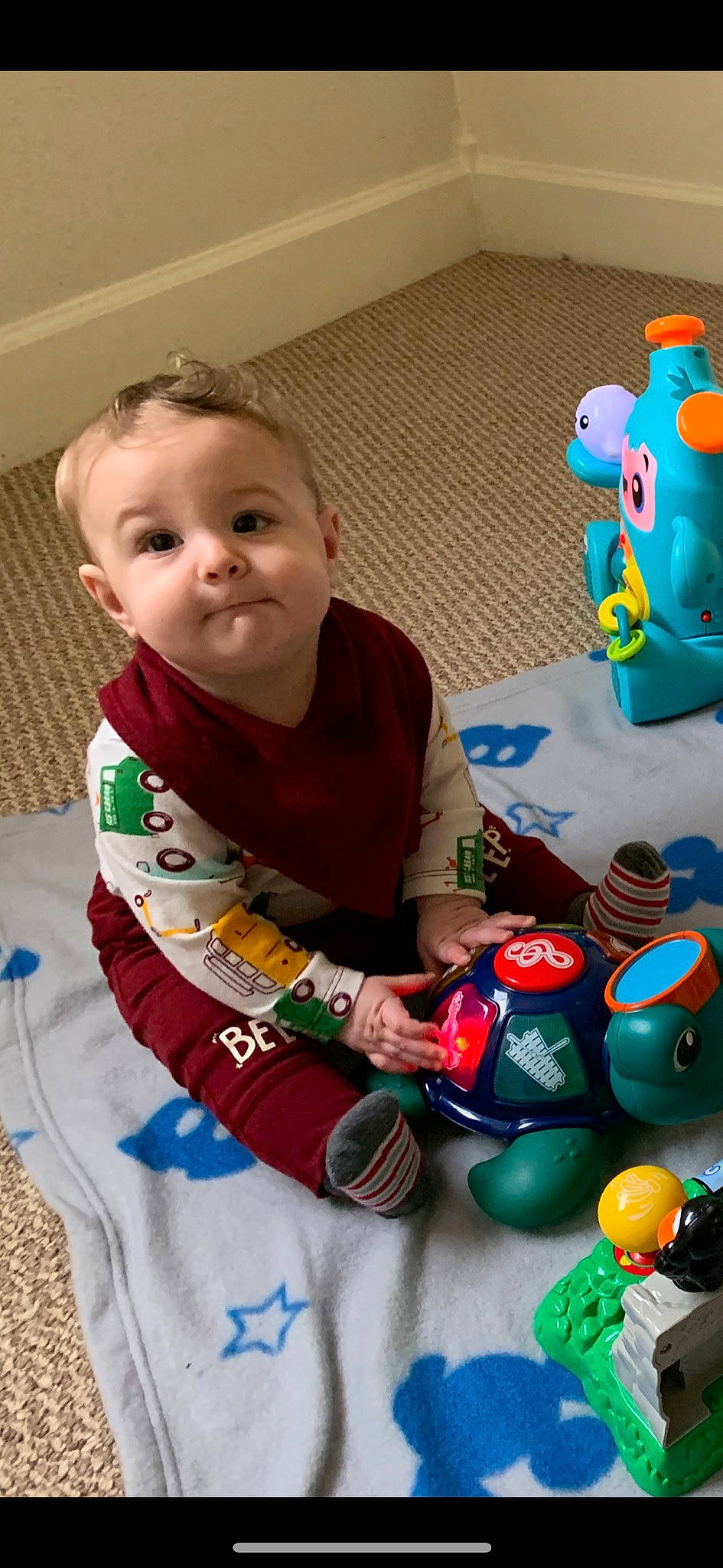 Daxton is registered to the contest to win money with this photo: baby, baby_playing_with_toys, baby_toys, child, fun, person, play, sitting, toddler, toy