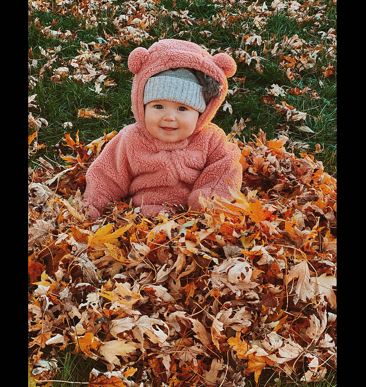 Blayke joined the competition — help win amazing prizes! art, autumn, baby, baby_toddler_clothing, beanie, cap, child, deciduous, grass, happy, headwear, joy, landscape, people_in_nature, person, plant, portrait_photography, sleeve, tints_and_shades, toddler