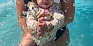 Allexie participe au concours pour gagner de l'argent avec cette photo : child, toddler, baby, swimming_pool, water, splash, hat, sunhat, swimsuit, person, adult, arms, summer, outdoor, fun, playing, splashing, happy, water_droplets, closeup