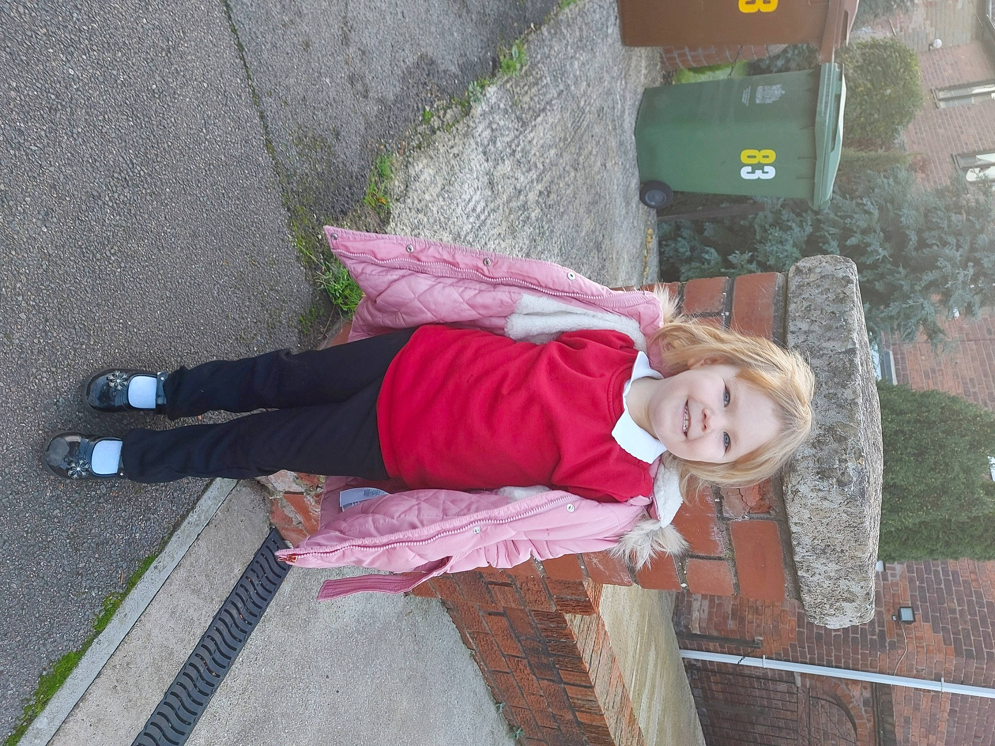 Rebecca joined the competition — help win amazing prizes! asphalt, box, child, fun, human_leg, joy, leisure, magenta, pedestrian, person, plant, road_surface, shipping_box, sidewalk, smile, street, tire, toddler, tree, walking_shoe