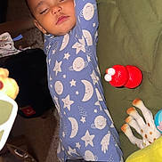 Julian joined the competition — help win amazing prizes! baby, book, carpet, child, closed_eyes, cute, elmo, face, giraffe_toy, green_blanket, indoor, infant, moon, my_first_book, onesie, peaceful, resting, sleeping, stars, toy