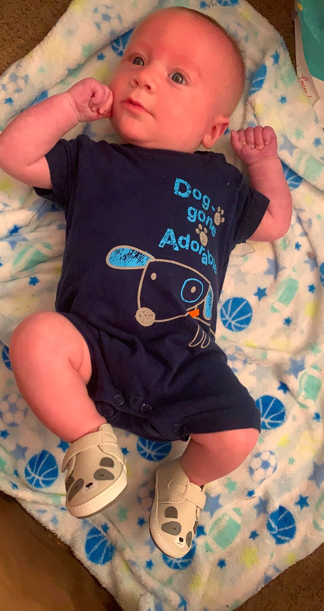 Atlas is registered to the contest to win money with this photo: arm, baby, baby_toddler_clothing, cheek, comfort, eye, hand, head, joint, mouth, neck, nose, person, pink, product, skin, sleeve, t_shirt, textile, thigh