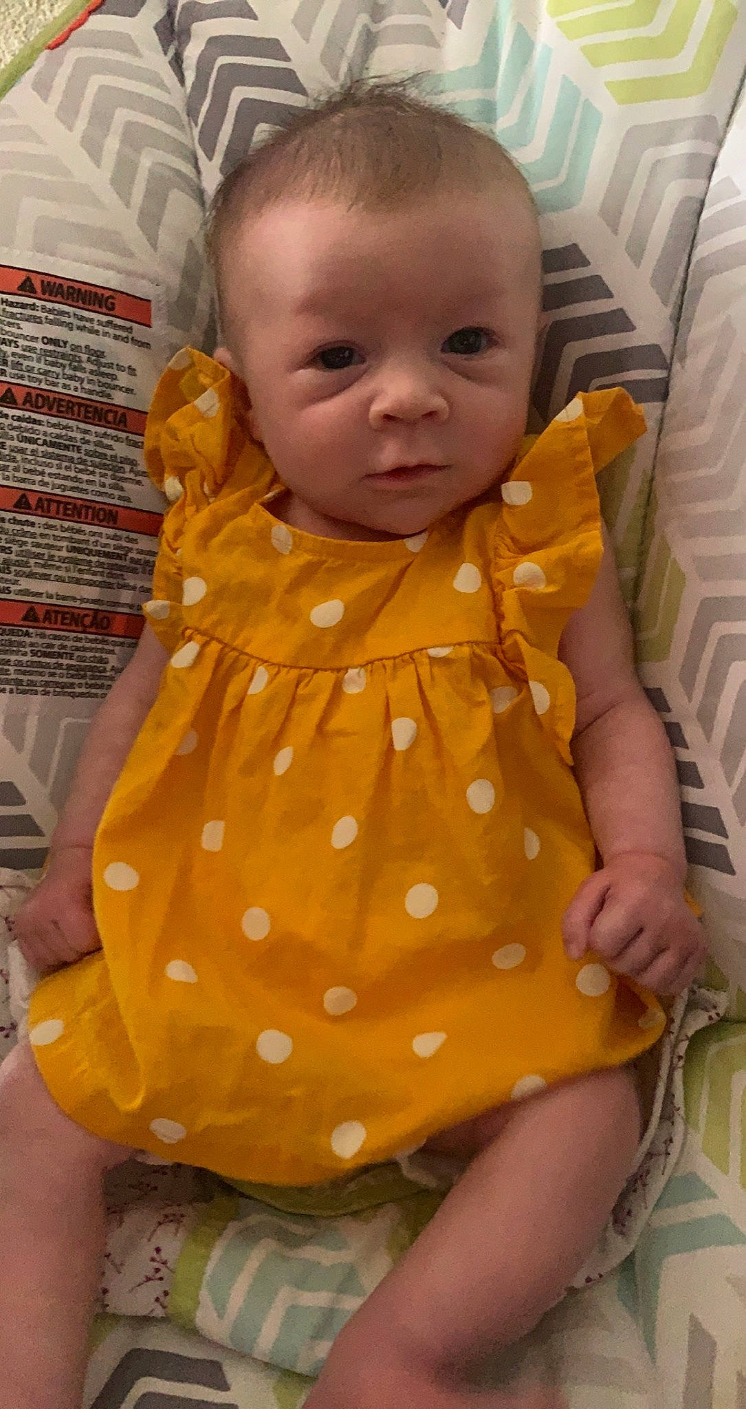 Avahlee is registered to the contest to win money with this photo: abdomen, baby, baby_products, baby_toddler_clothing, cheek, chest, chin, dress, eyelash, hair, head, iris, lip, mouth, neck, nose, person, skin, sleeve, toddler