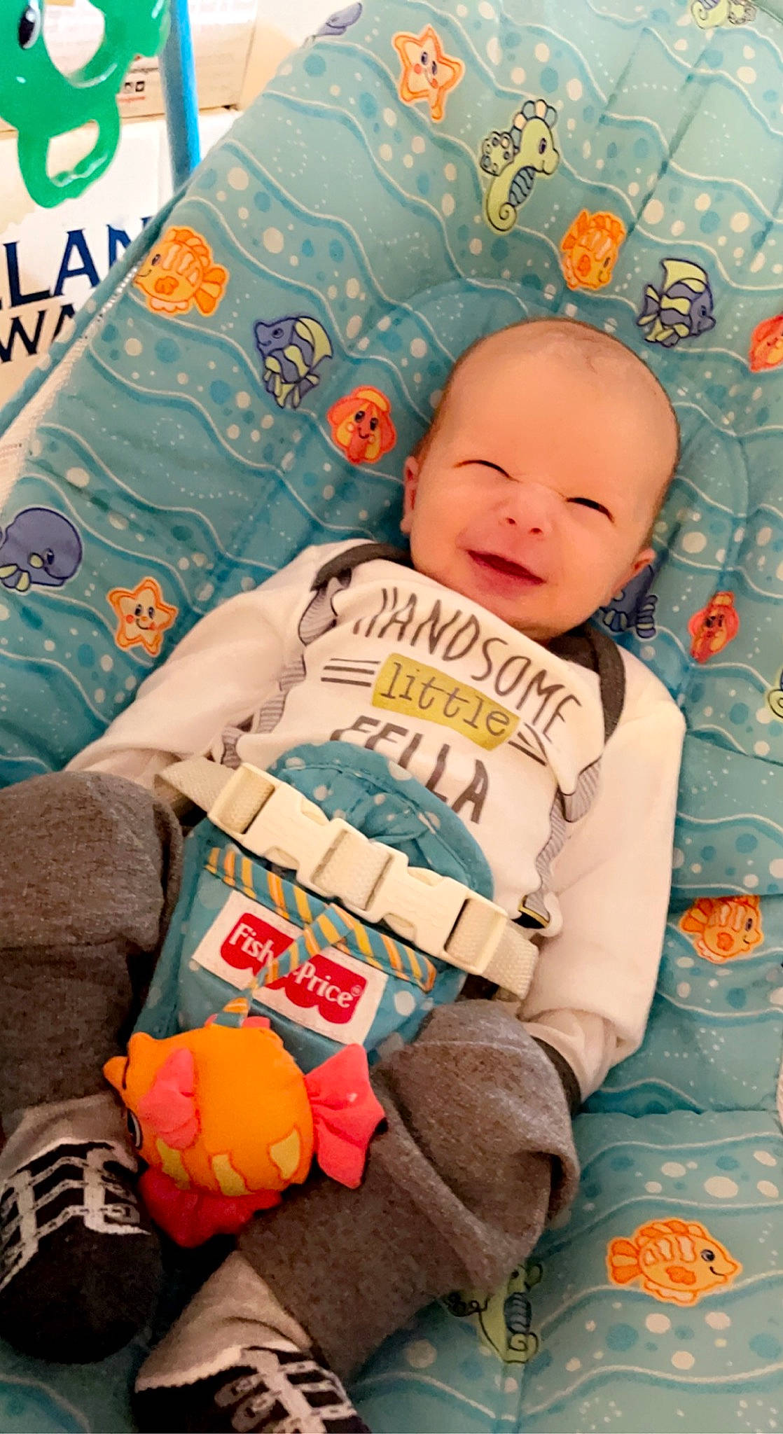 Bentley is registered to the contest to win money with this photo: baby, baby_products, baby_safety, baby_toddler_clothing, baby_toys, calabaza, cheek, child, comfort, face, fun, happy, linens, orange, person, product, sleeve, smile, textile, toddler