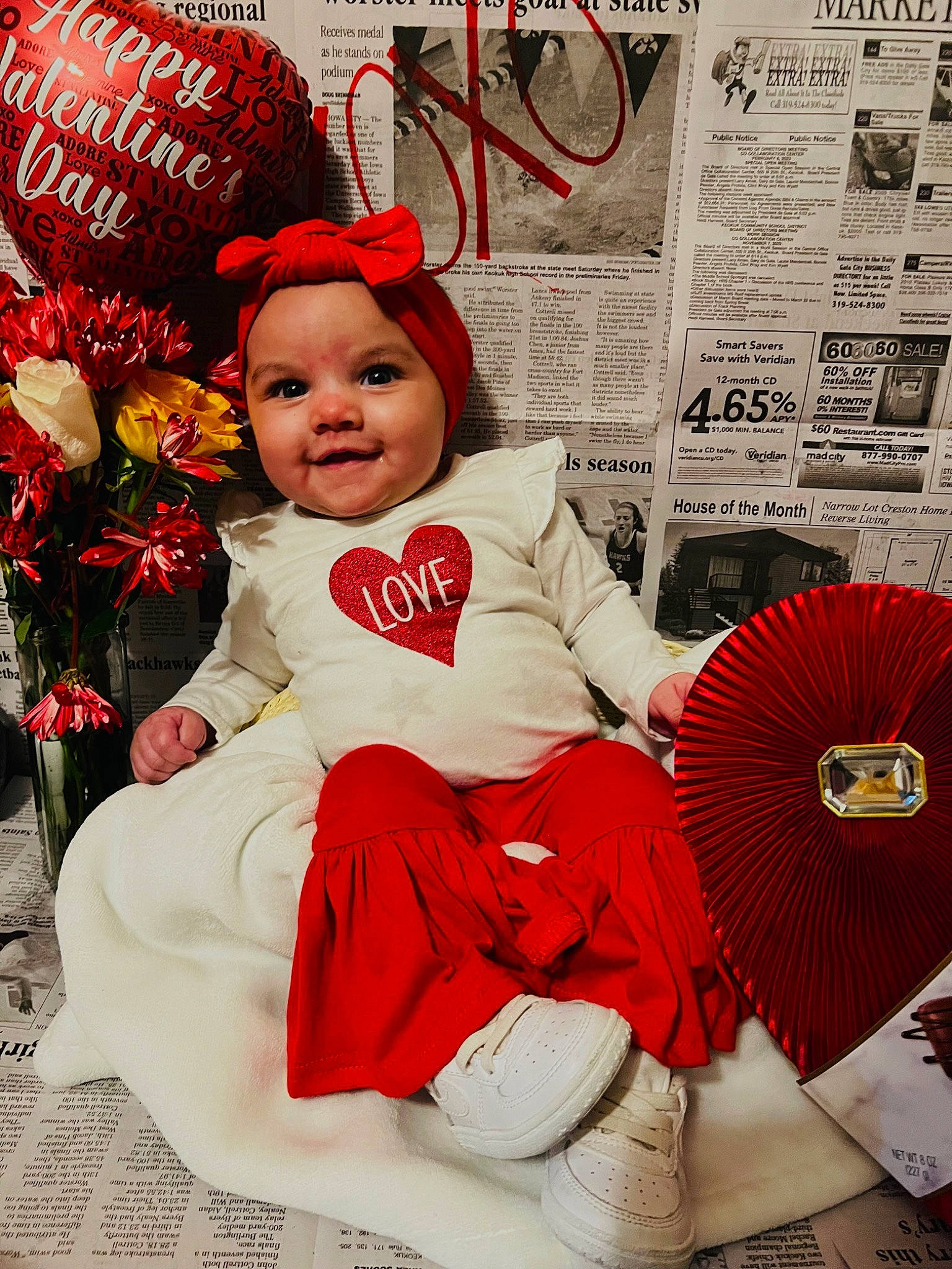 Emery joined the competition — help win amazing prizes! baby, baby_toddler_clothing, cap, carmine, child, costume_hat, event, fictional_character, font, happy, hat, headgear, headwear, holiday, joy, newspaper, pattern, person, petal, publication