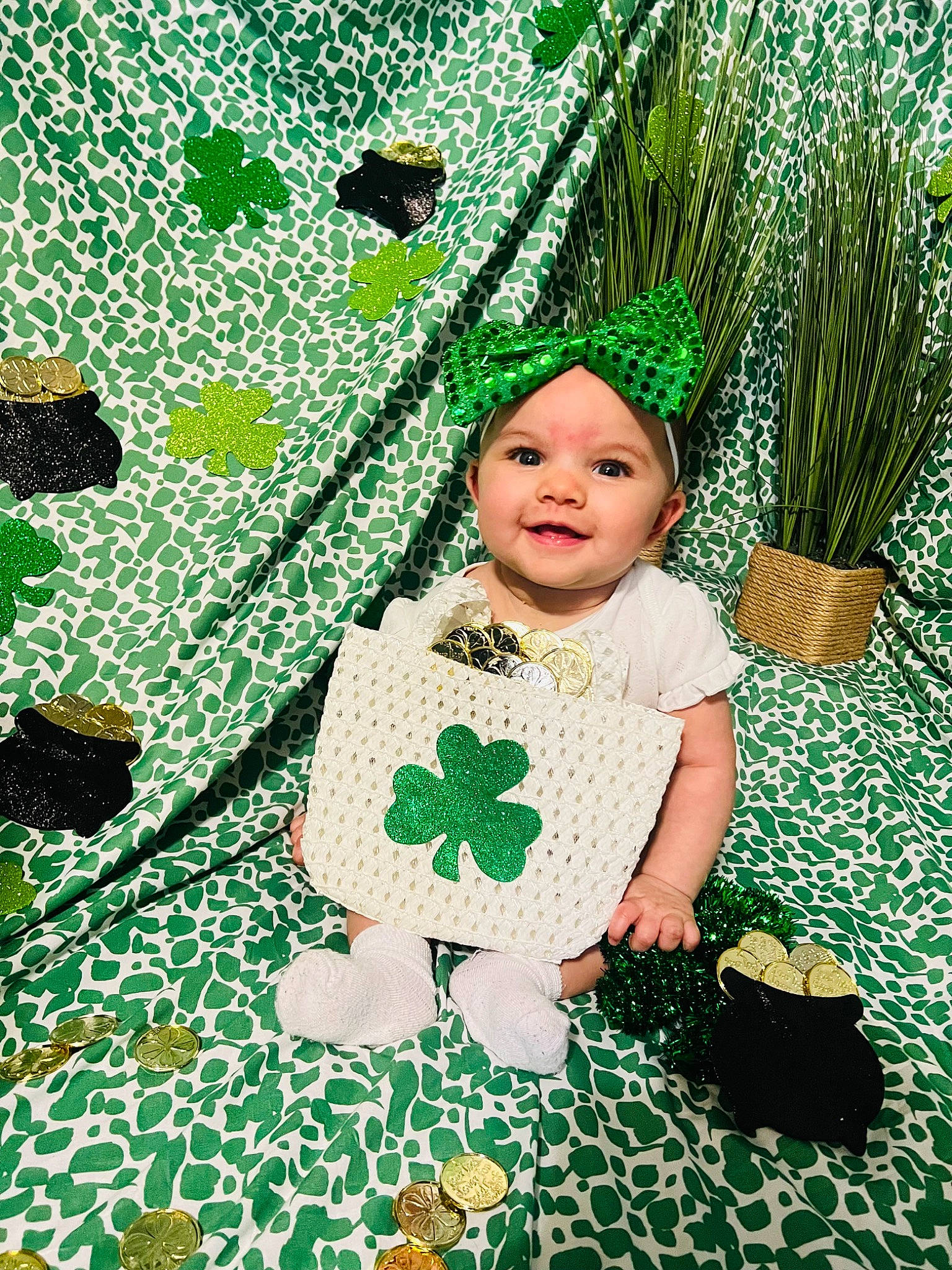 Emery joined the competition — help win amazing prizes! art, baby, baby_toddler_clothing, child, costume_hat, design, event, flooring, garden, grass, green, happy, hat, headwear, joy, leaf, luggage_and_bags, pattern, people_in_nature, person