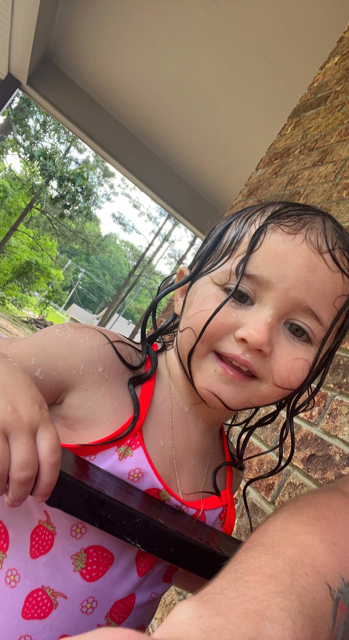 Sophie joined the competition — help win amazing prizes! black_hair, chest, child, fun, grass, happy, human_body, joy, leisure, lip, person, plant, recreation, sitting, skin, smile, summer, thumb, toddler, tree