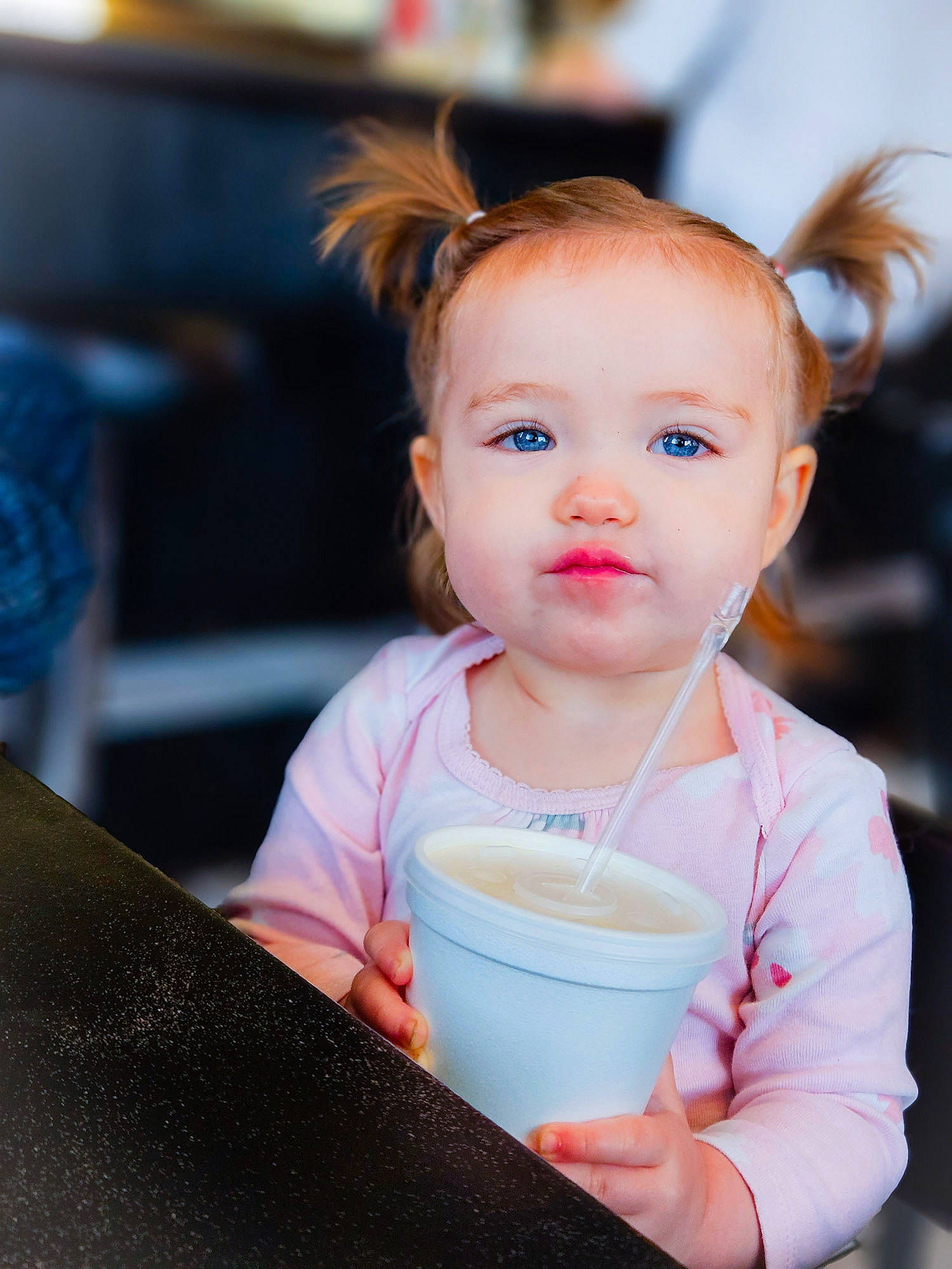Alyvia is registered to the contest to win money with this photo: baby, baby_toddler_clothing, blond, bowl, child, chin, dress, drinkware, eyelash, fashion_accessory, fun, happy, leisure, person, portrait_photography, sitting, skin, sweetness, tableware, toddler