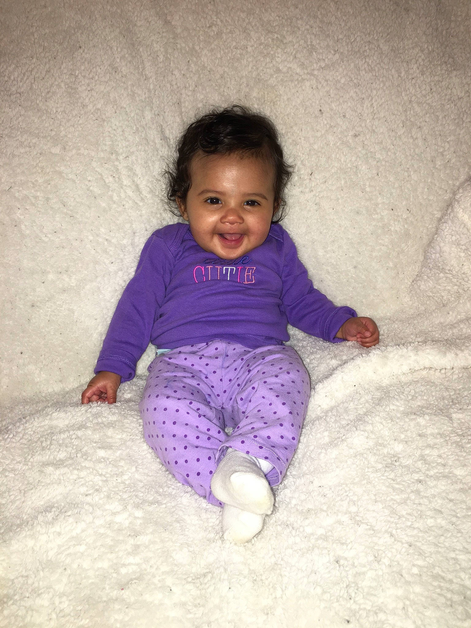 Blakeleigh joined the competition — help win amazing prizes! baby, cheek, child, eye, face, fun, happy, head, joy, nose, person, pink, play, purple, sitting, skin, smile, toddler