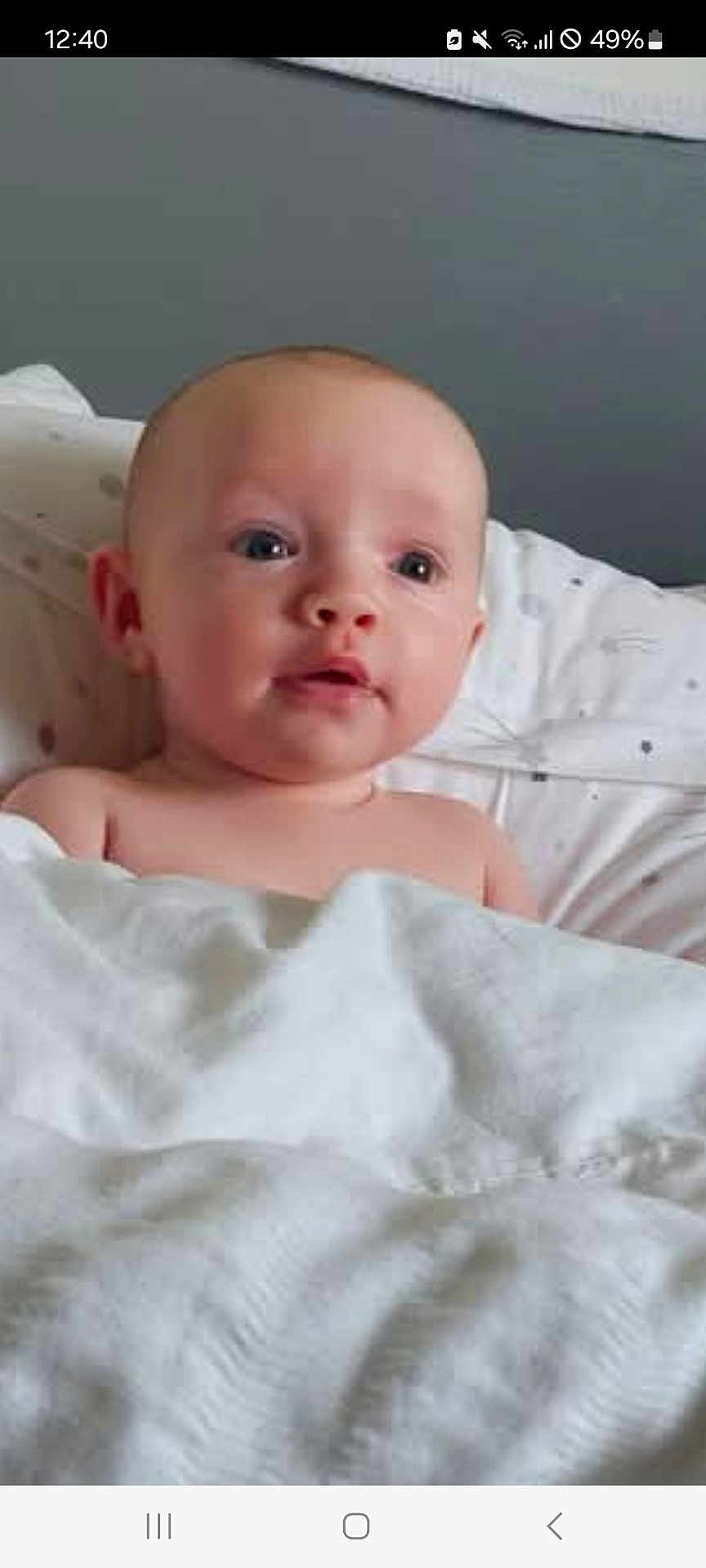 Ava-Grace joined the competition — help win amazing prizes! baby, infant, blanket, pillow, bed, face, skin, eyes, mouth, head, indoors, child, cute, sleepwear, resting, newborn, person, soft, comfort, expression