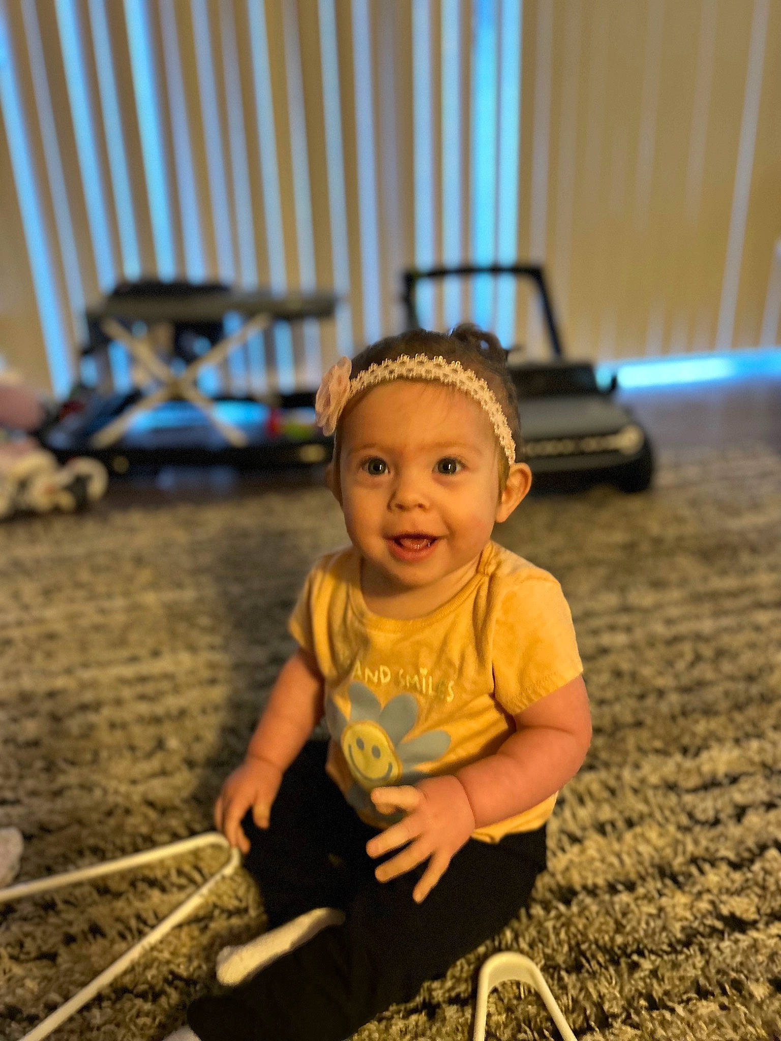 Delaney is registered to the contest to win money with this photo: baby_toddler_clothing, child, flash_photography, flooring, fun, grass, happy, laugh, leisure, people_in_nature, person, play, shadow, sitting, smile, soil, t_shirt, tints_and_shades, toddler, toy