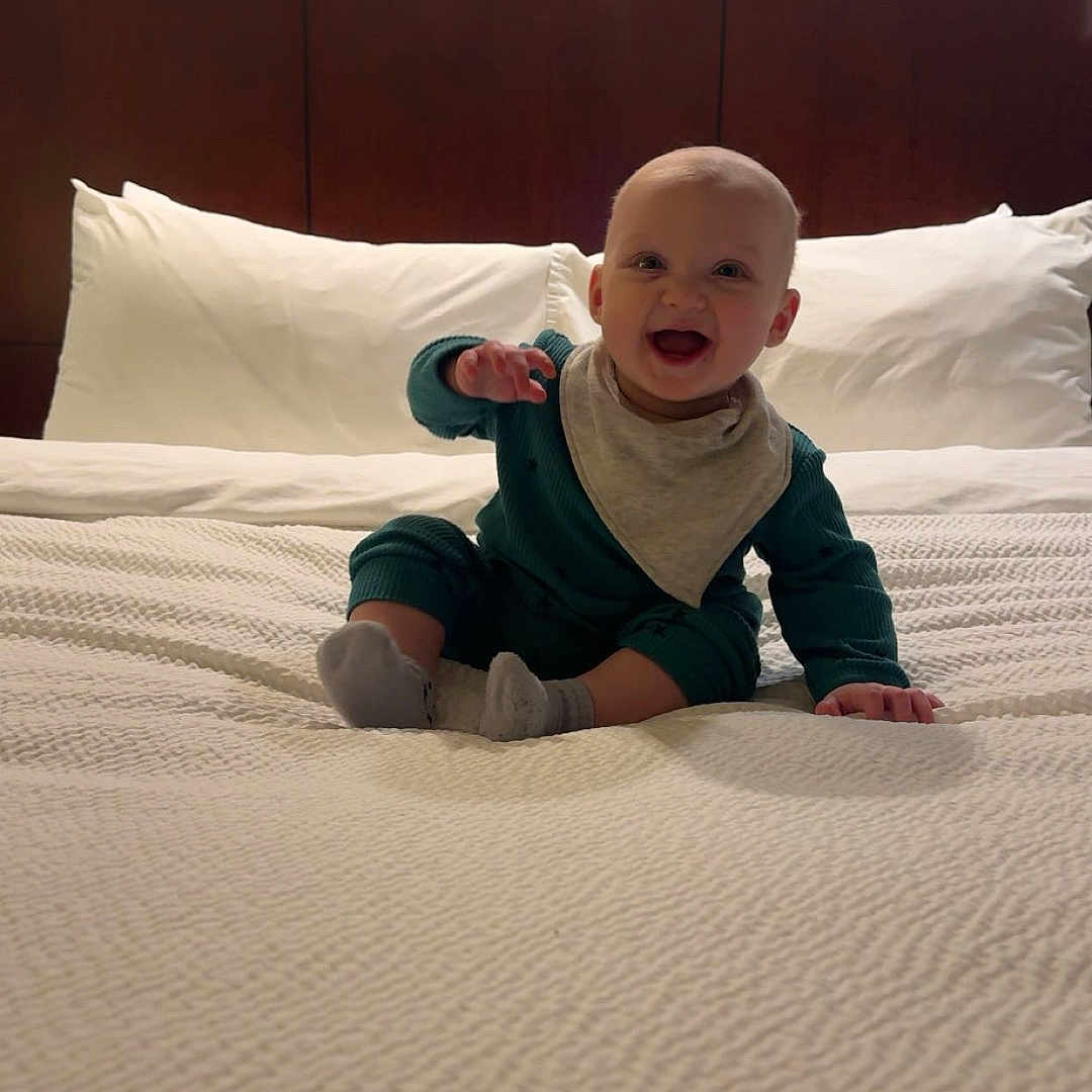 Anna joined the competition — help win amazing prizes! baby, bed, bedroom, clothing, crawling, cushion, face, furniture, head, homedecor, hosiery, indoors, interiordesign, pants, person, photography, portrait, room, sitting, sock