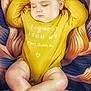 Delainey joined the competition — help win amazing prizes! baby, sleeping, yellow_clothing, blanket, infant, cute, peaceful, legs, feet, face, hands, cozy, comfort, rest, portrait, child, toddler, relax, soft_texture, indoor