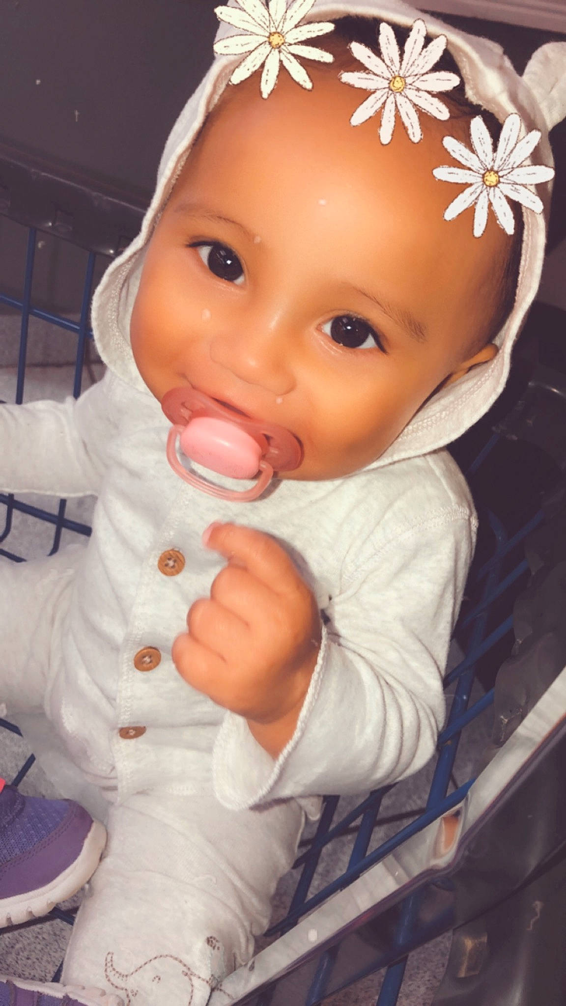 Aminah joined the competition — help win amazing prizes! baby, cheek, child, eye, finger, forehead, headgear, joy, lip, mouth, nose, person, pink, skin, smile, thumb, toddler
