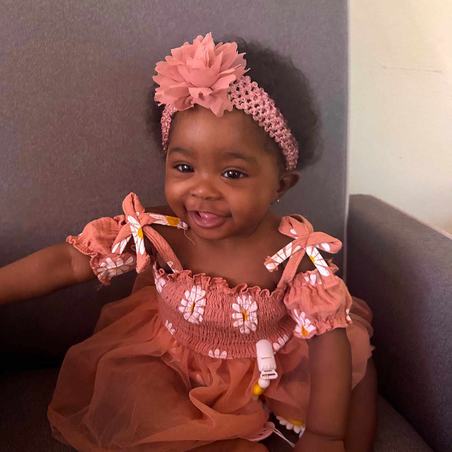 Imaza joined the competition — help win amazing prizes! accessory, armchair, baby, child, cute, dress, fashion, flower, foot, hand, happy, headband, indoors, infant, person, portrait, sitting, skin, smiling, toddler