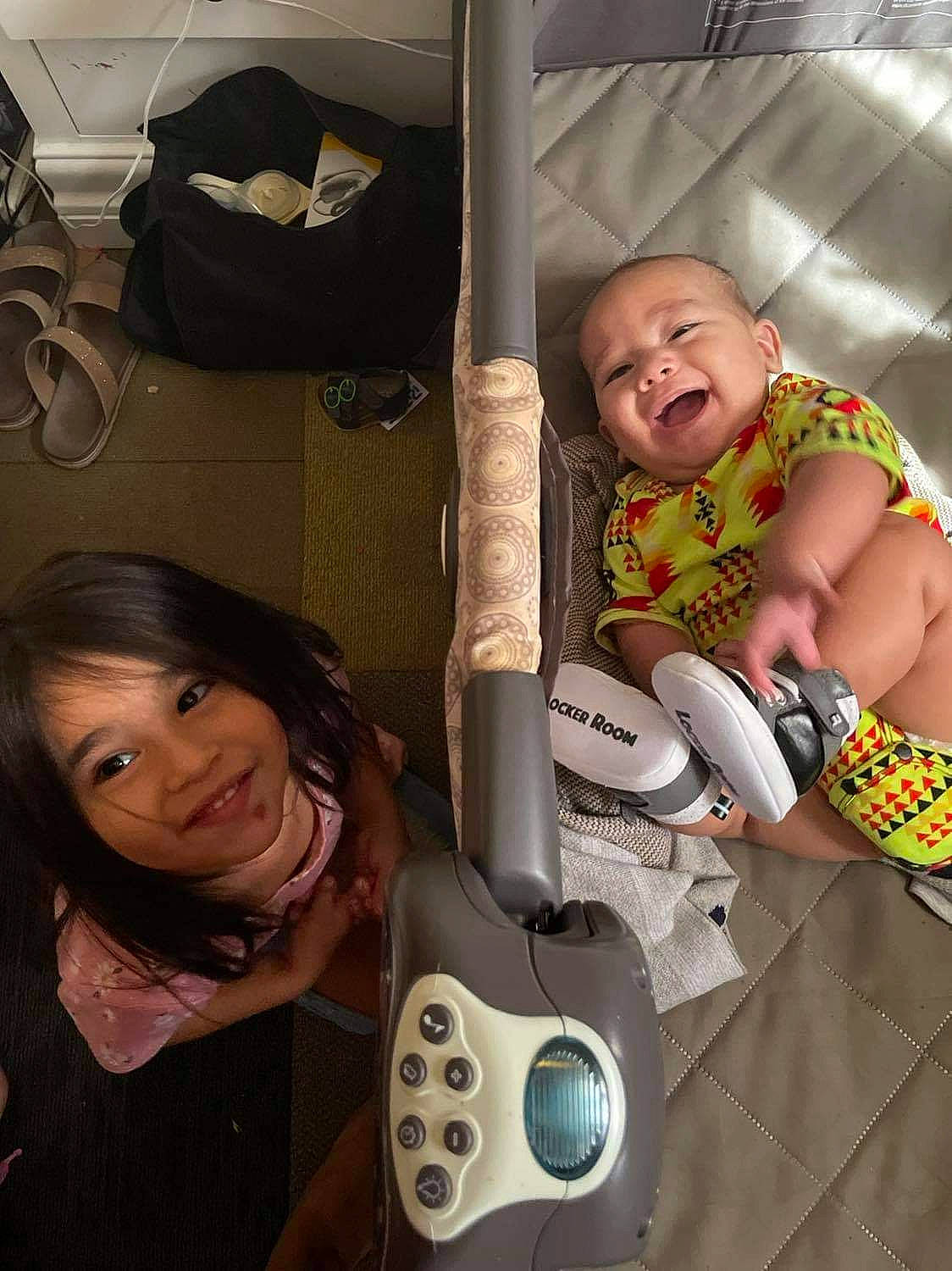 Skylar joined the competition — help win amazing prizes! audio_equipment, baby, baby_carriage, baby_safety, baby_toddler_clothing, child, comfort, fun, gadget, hairstyle, happy, infant_bed, input_device, iris, joy, mouth, organ, peripheral, person, product