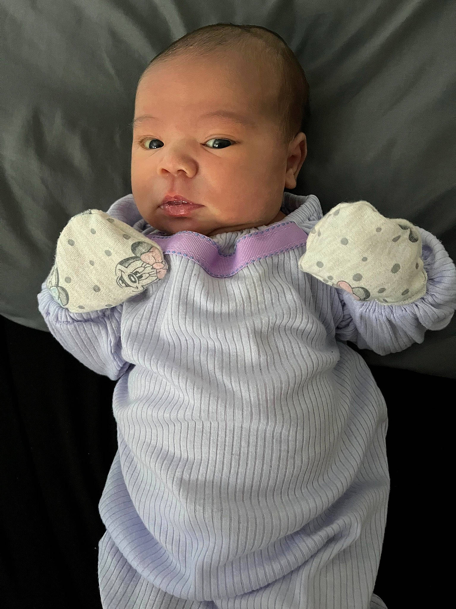 Journee is registered to the contest to win money with this photo: baby, baby_toddler_clothing, cheek, child, chin, comfort, dress_shirt, eyelash, finger, gesture, happy, lip, neck, nose, person, skin, sleeve, thumb, toddler, wool